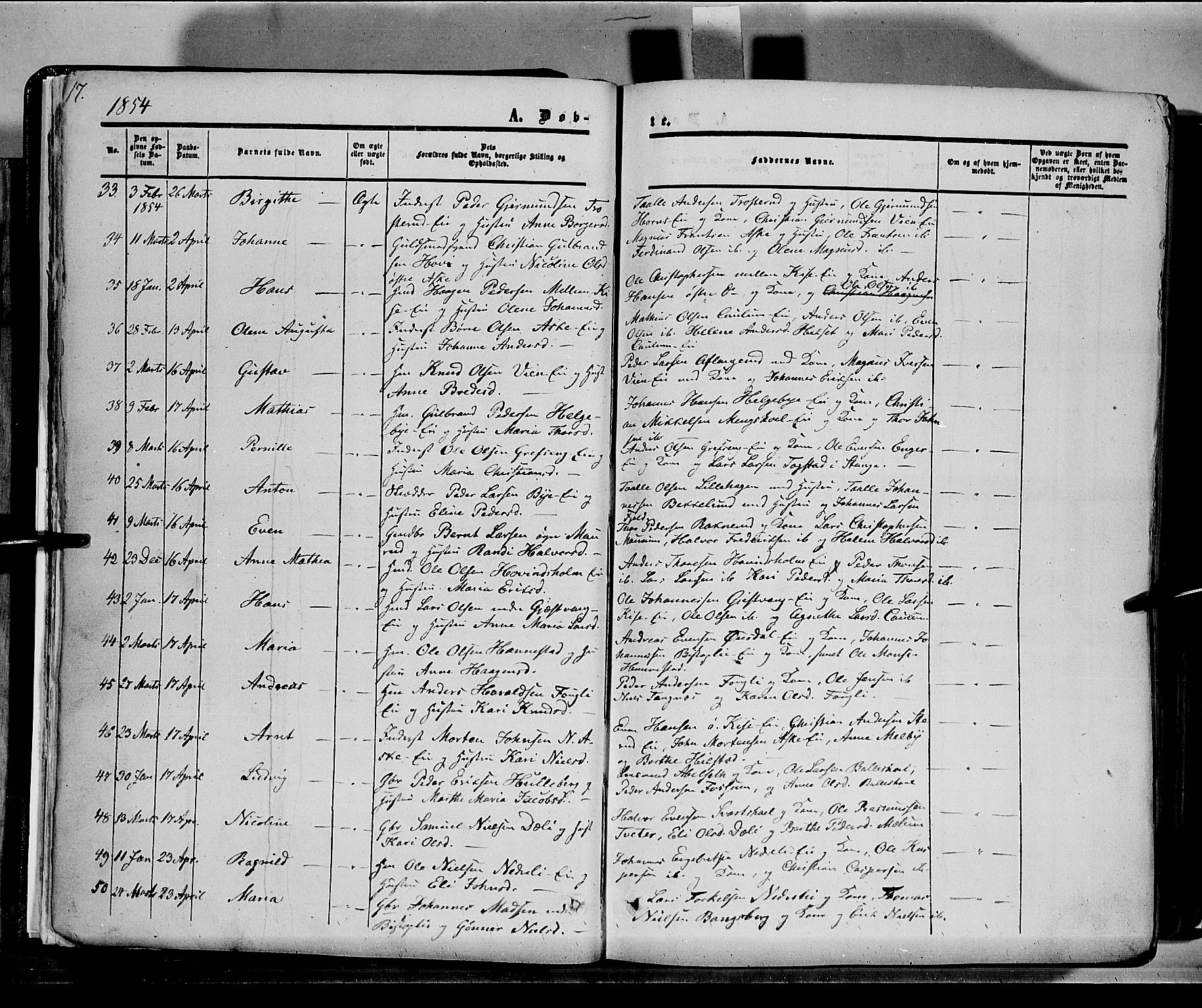 Nes prestekontor, Hedmark, SAH/PREST-020/K/Ka/L0004: Parish register (official) no. 4, 1852-1886, p. 17