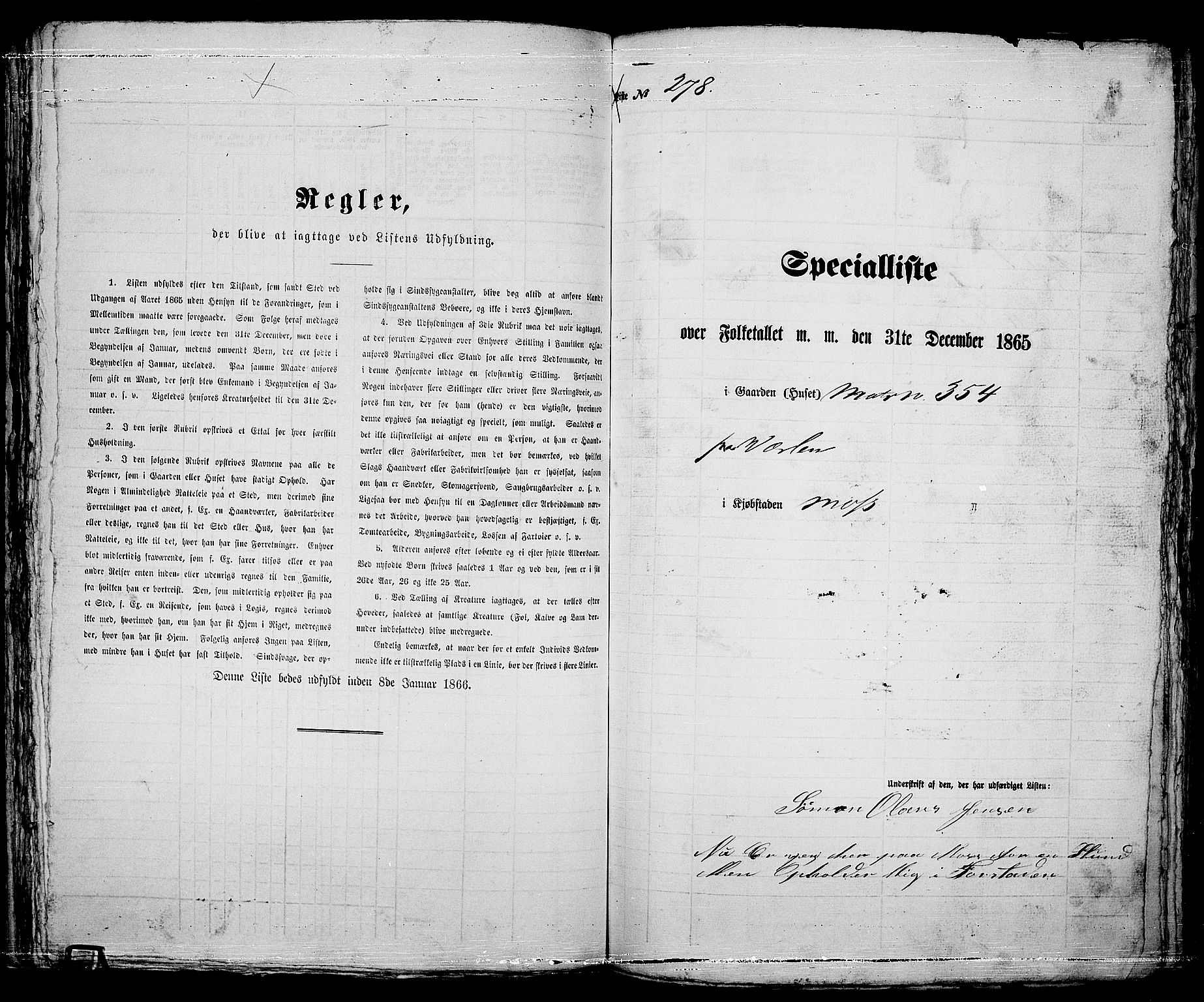 RA, 1865 census for Moss/Moss, 1865, p. 574