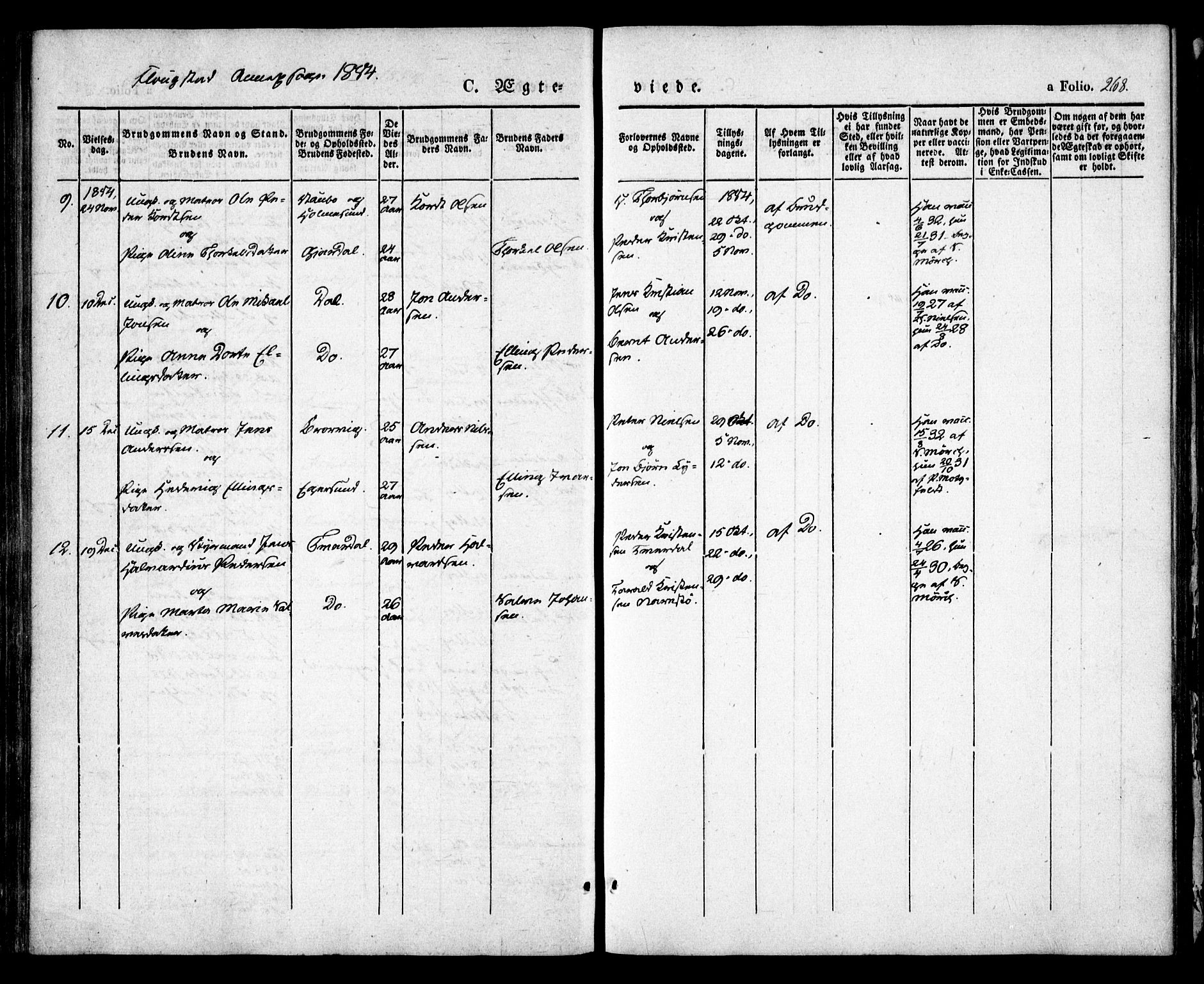 Dypvåg sokneprestkontor, AV/SAK-1111-0007/F/Fa/Faa/L0005: Parish register (official) no. A 5, 1841-1854, p. 268