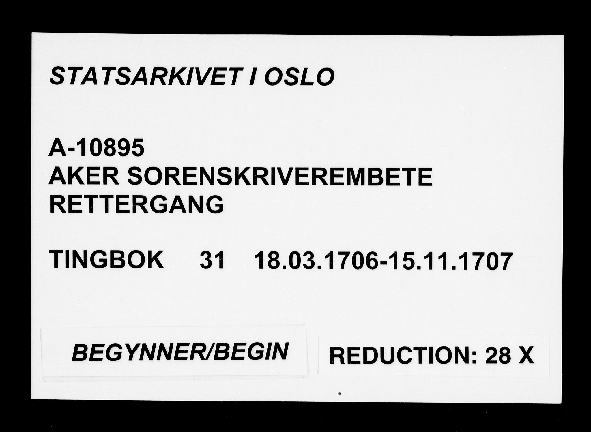 Aker sorenskriveri, AV/SAO-A-10895/F/Fb/L0031: Tingbok, 1706-1707