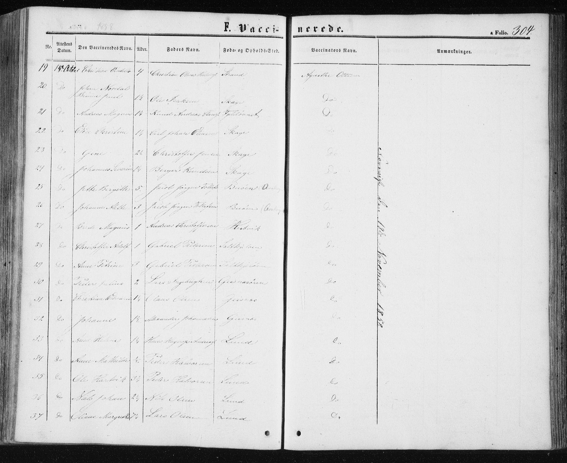 Ministerialprotokoller, klokkerbøker og fødselsregistre - Nord-Trøndelag, AV/SAT-A-1458/780/L0641: Parish register (official) no. 780A06, 1857-1874, p. 304