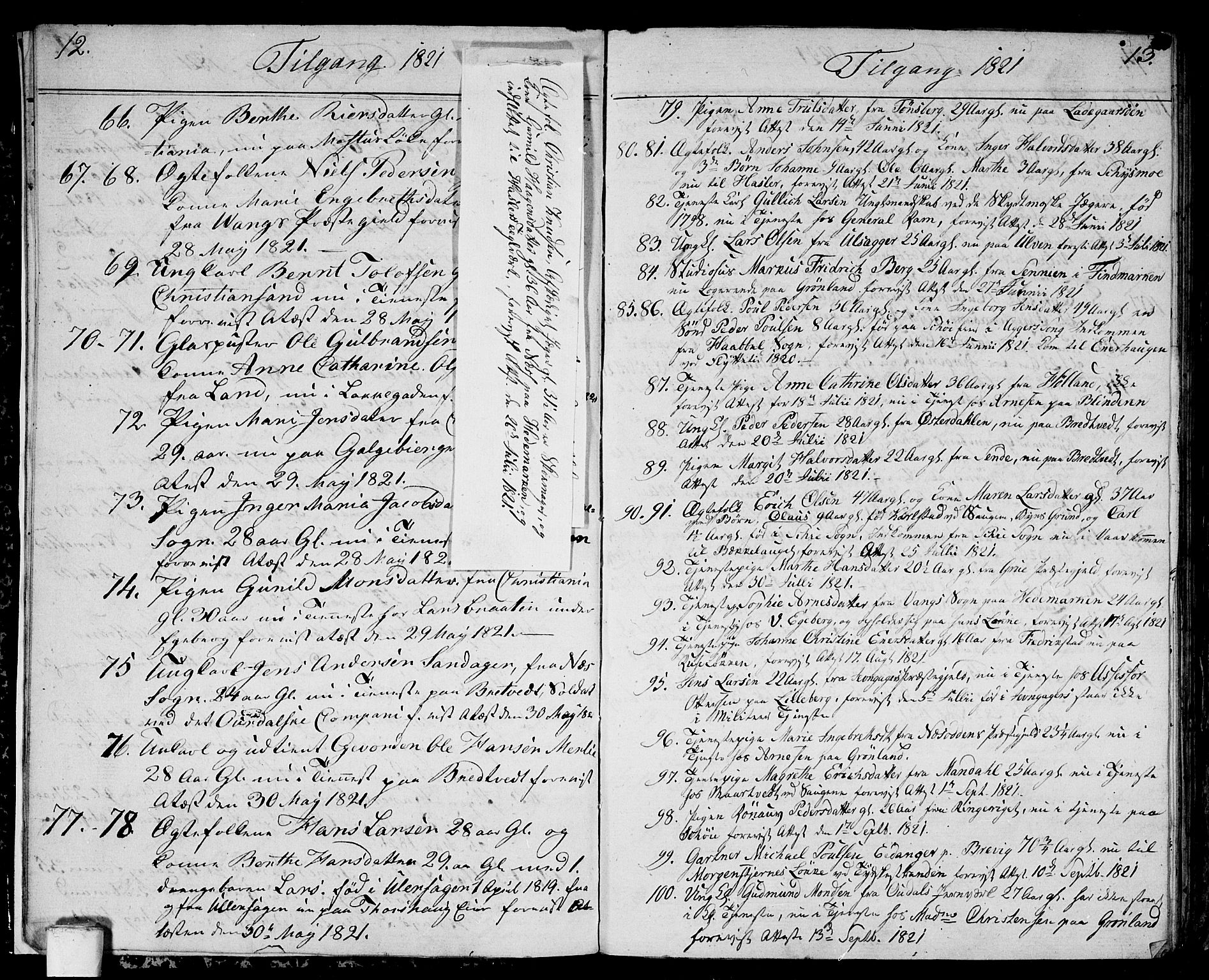 Aker prestekontor kirkebøker, SAO/A-10861/F/L0014a: Parish register (official) no. 14A, 1820-1833, p. 12-13