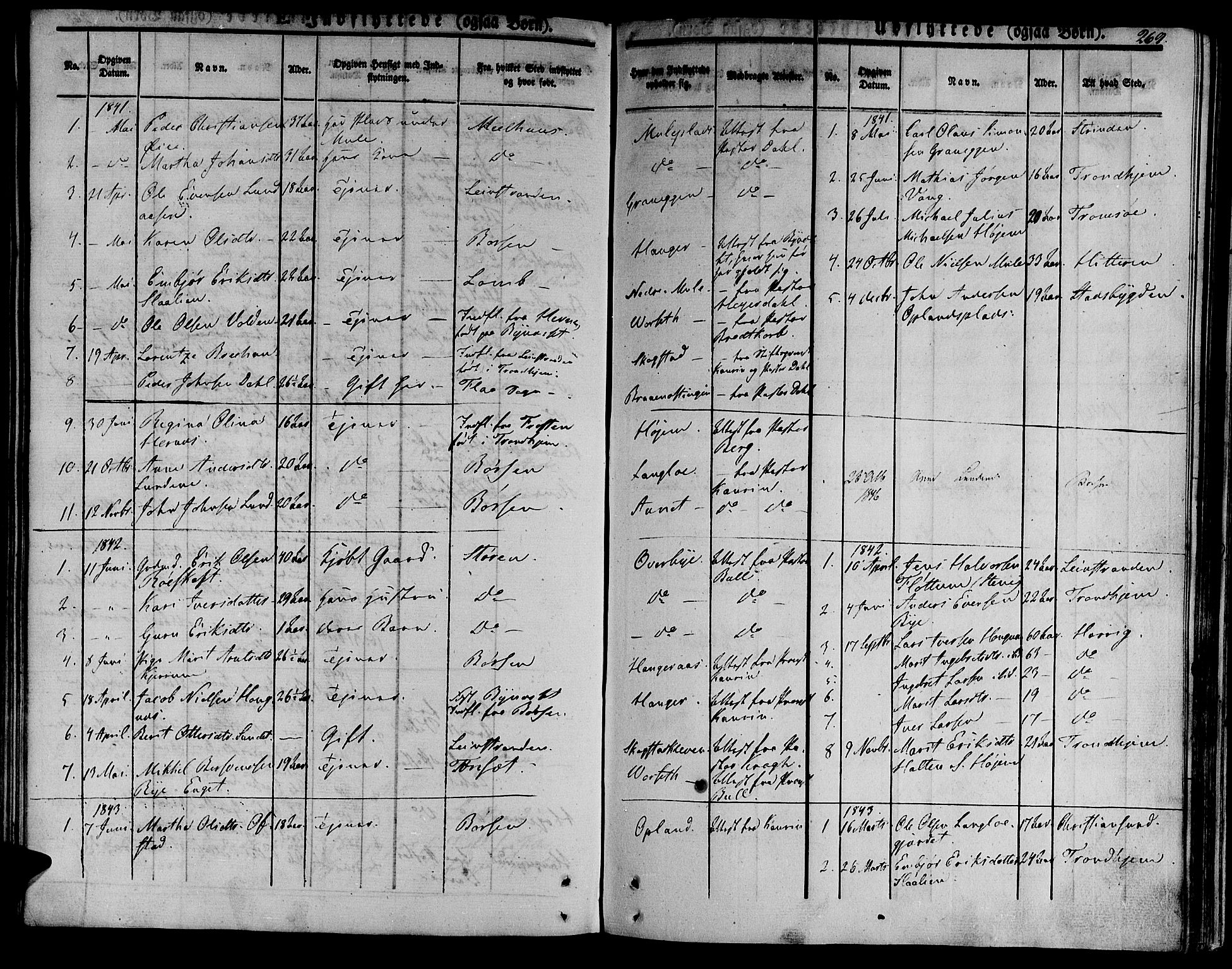 Ministerialprotokoller, klokkerbøker og fødselsregistre - Sør-Trøndelag, SAT/A-1456/612/L0374: Parish register (official) no. 612A07 /1, 1829-1845, p. 269