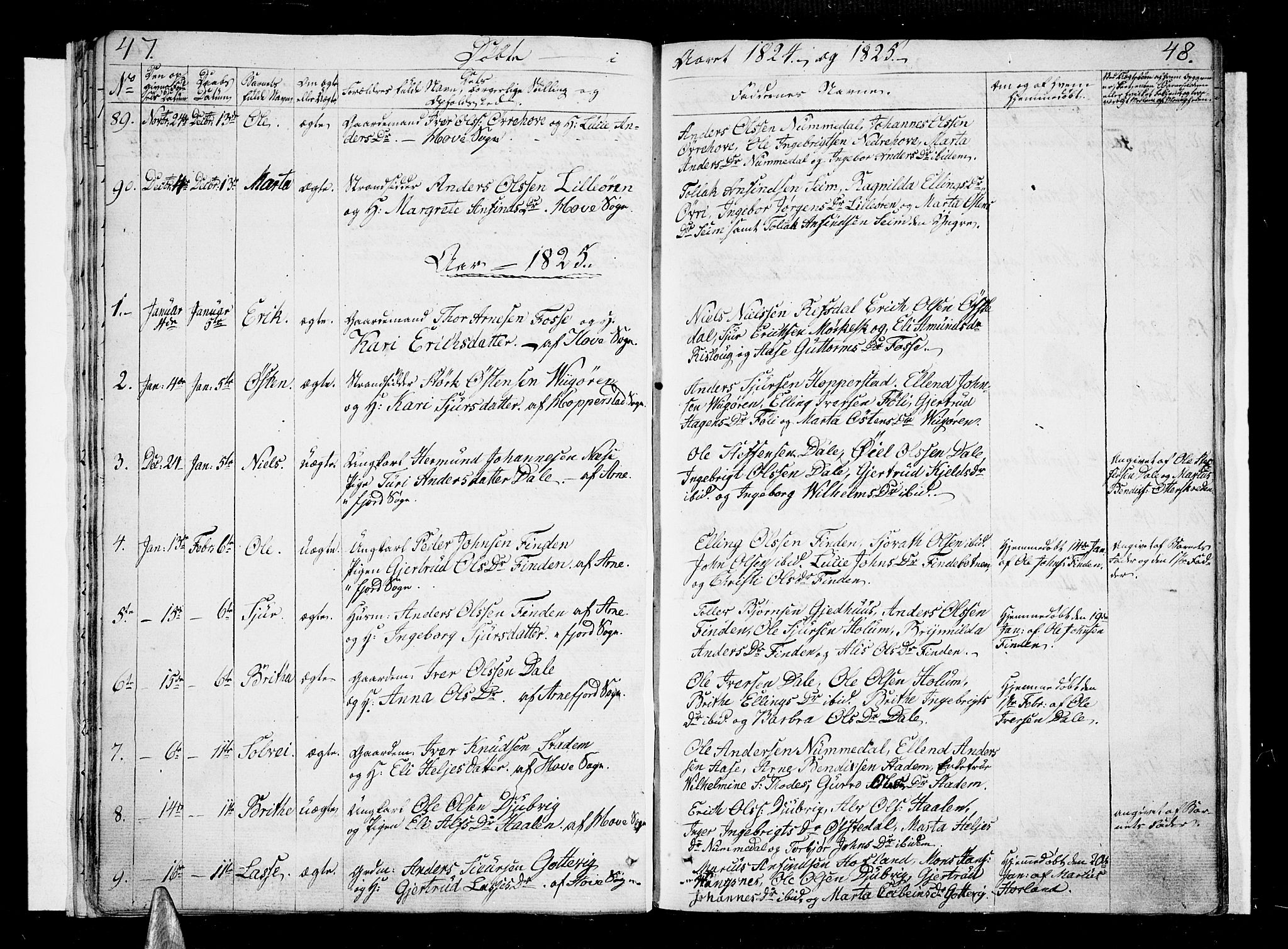 Vik sokneprestembete, AV/SAB-A-81501/H/Haa/Haaa/L0006: Parish register (official) no. A 6, 1821-1831, p. 47-48