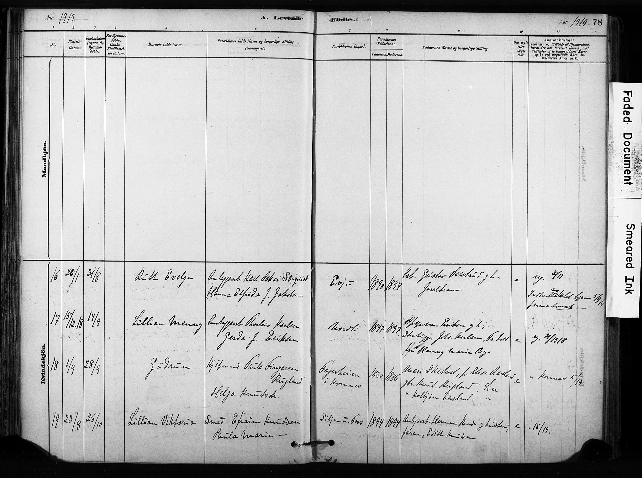 Sandsvær kirkebøker, AV/SAKO-A-244/F/Fc/L0001: Parish register (official) no. III 1, 1878-1923, p. 78