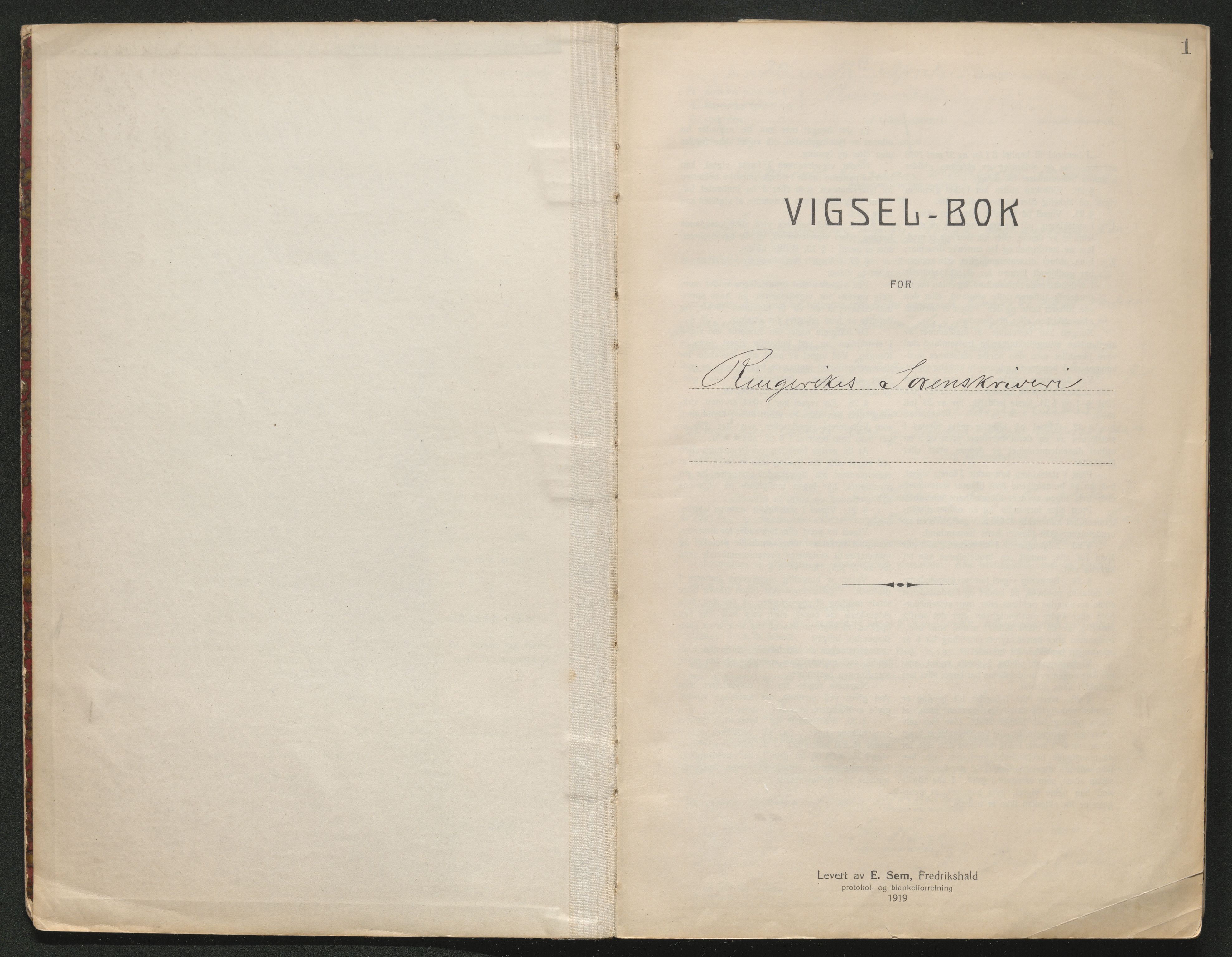 Ringerike sorenskriveri, AV/SAKO-A-105/L/Lc/L0001: Vigselsbok, 1920-1942