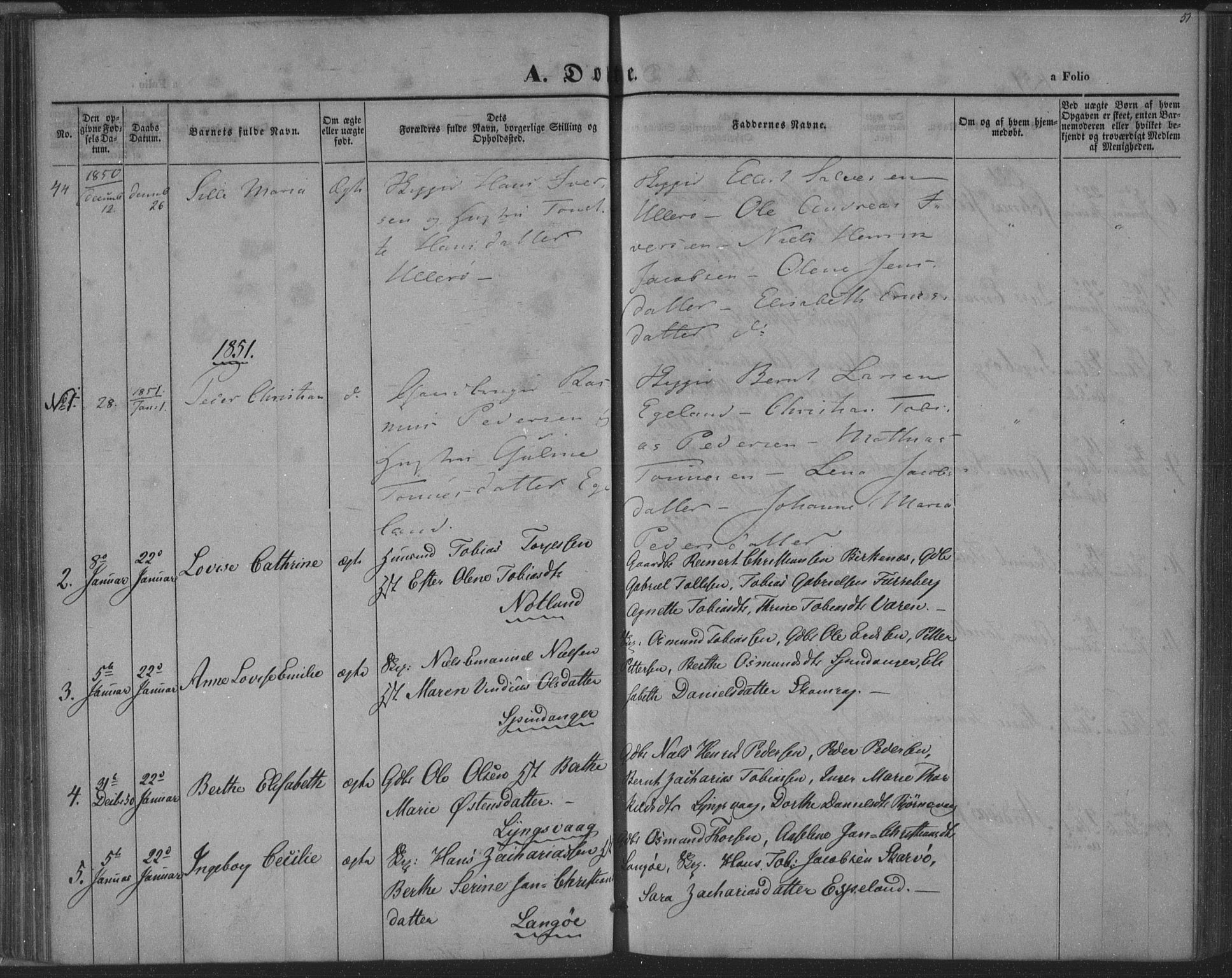 Herad sokneprestkontor, AV/SAK-1111-0018/F/Fa/Fab/L0003: Parish register (official) no. A 3, 1844-1853, p. 51