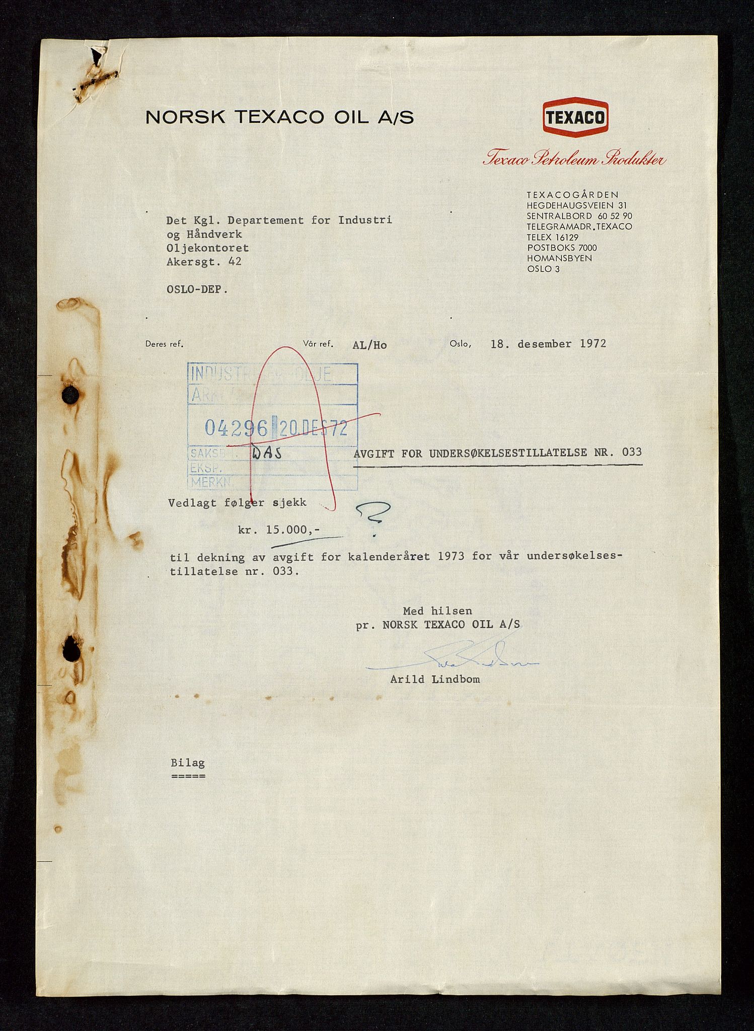 Industridepartementet, Oljekontoret, AV/SAST-A-101348/Da/L0004: Arkivnøkkel 711 - 712 Utvinningstillatelser, 1970-1971, p. 554