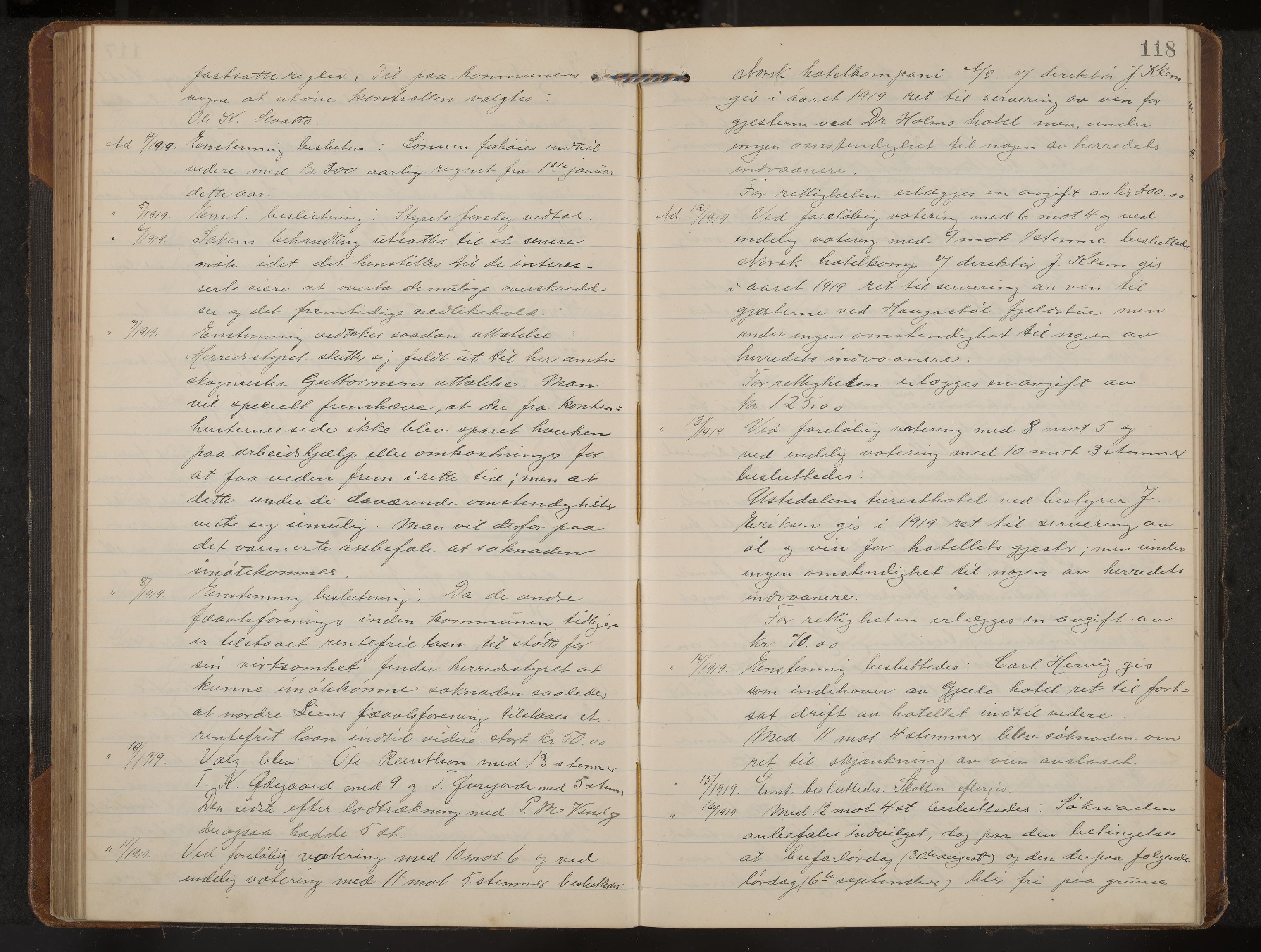 Hol formannskap og sentraladministrasjon, IKAK/0620021-1/A/L0006: Møtebok, 1916-1922, p. 118