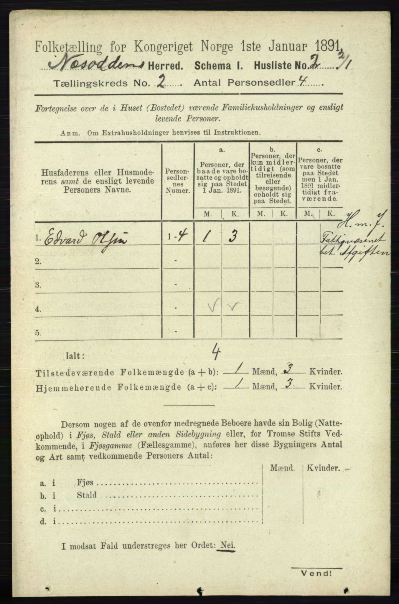 RA, 1891 census for 0216 Nesodden, 1891, p. 387
