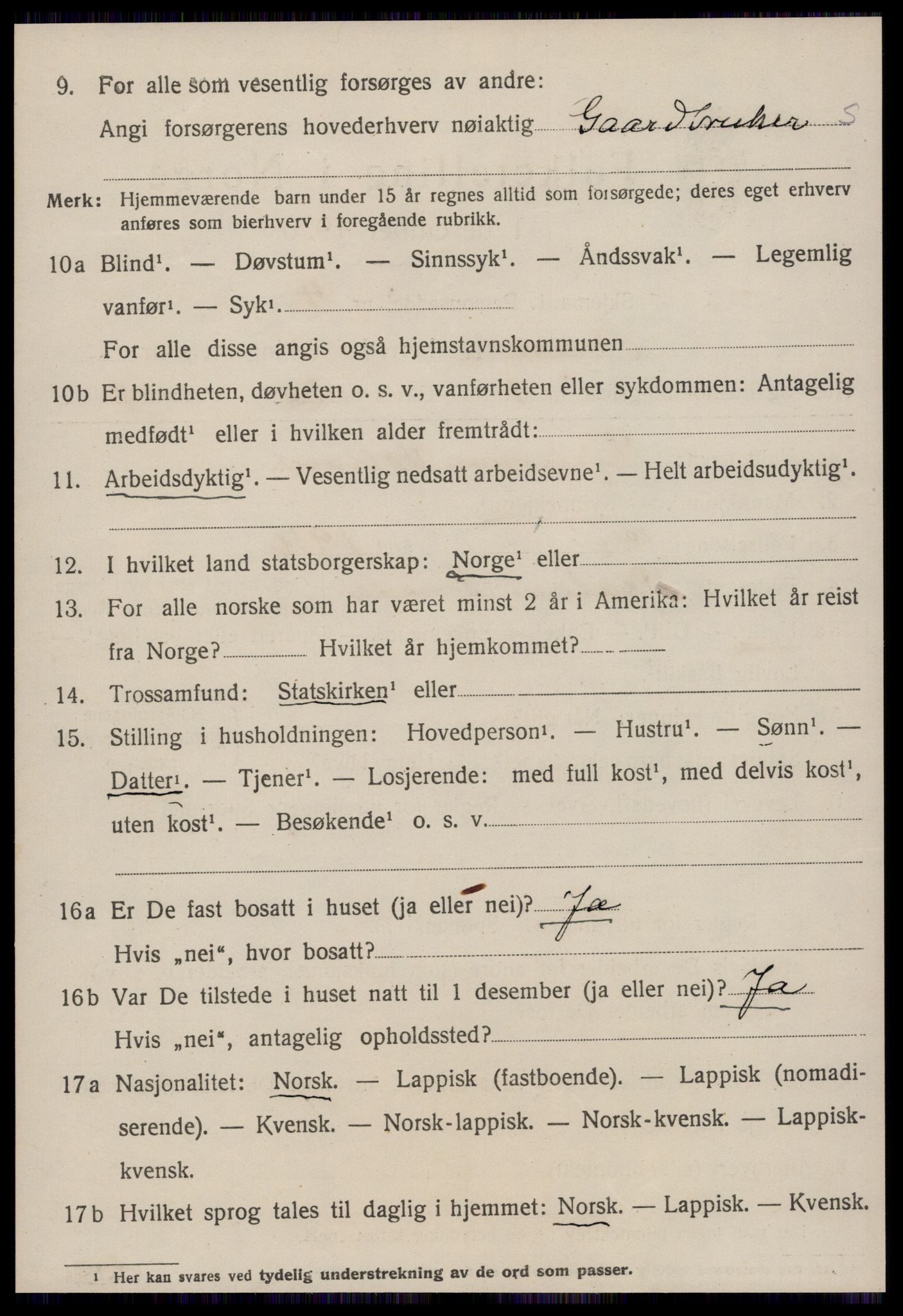 SAT, 1920 census for Strinda, 1920, p. 14151