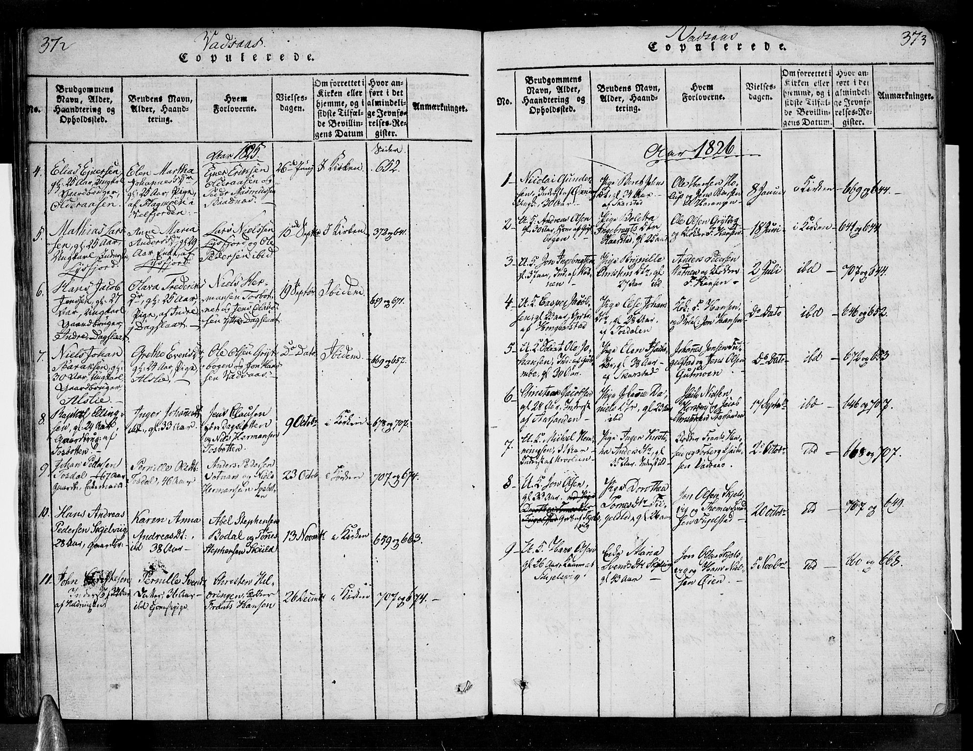 Ministerialprotokoller, klokkerbøker og fødselsregistre - Nordland, AV/SAT-A-1459/810/L0142: Parish register (official) no. 810A06 /1, 1819-1841, p. 372-373