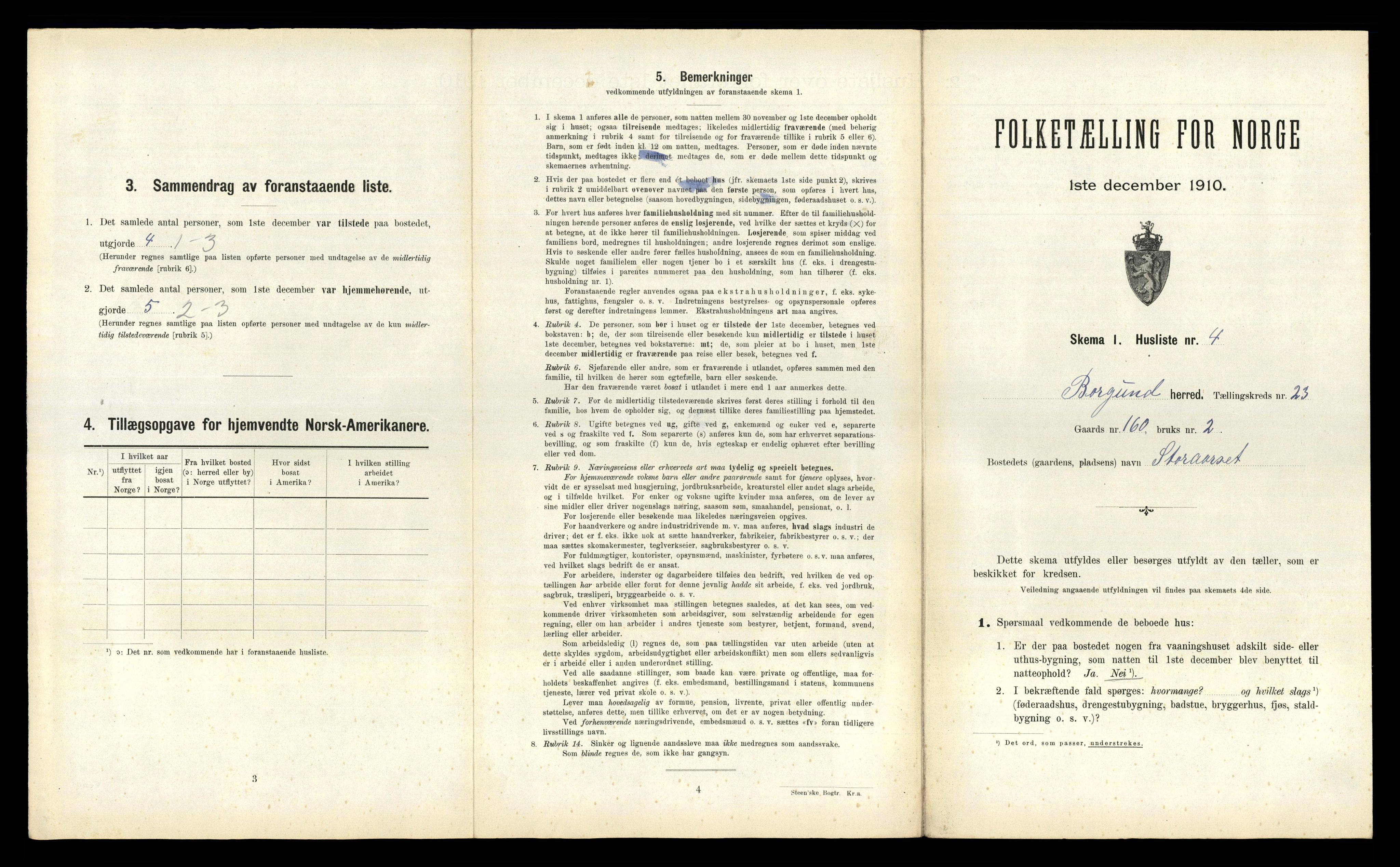 RA, 1910 census for Borgund, 1910, p. 1765