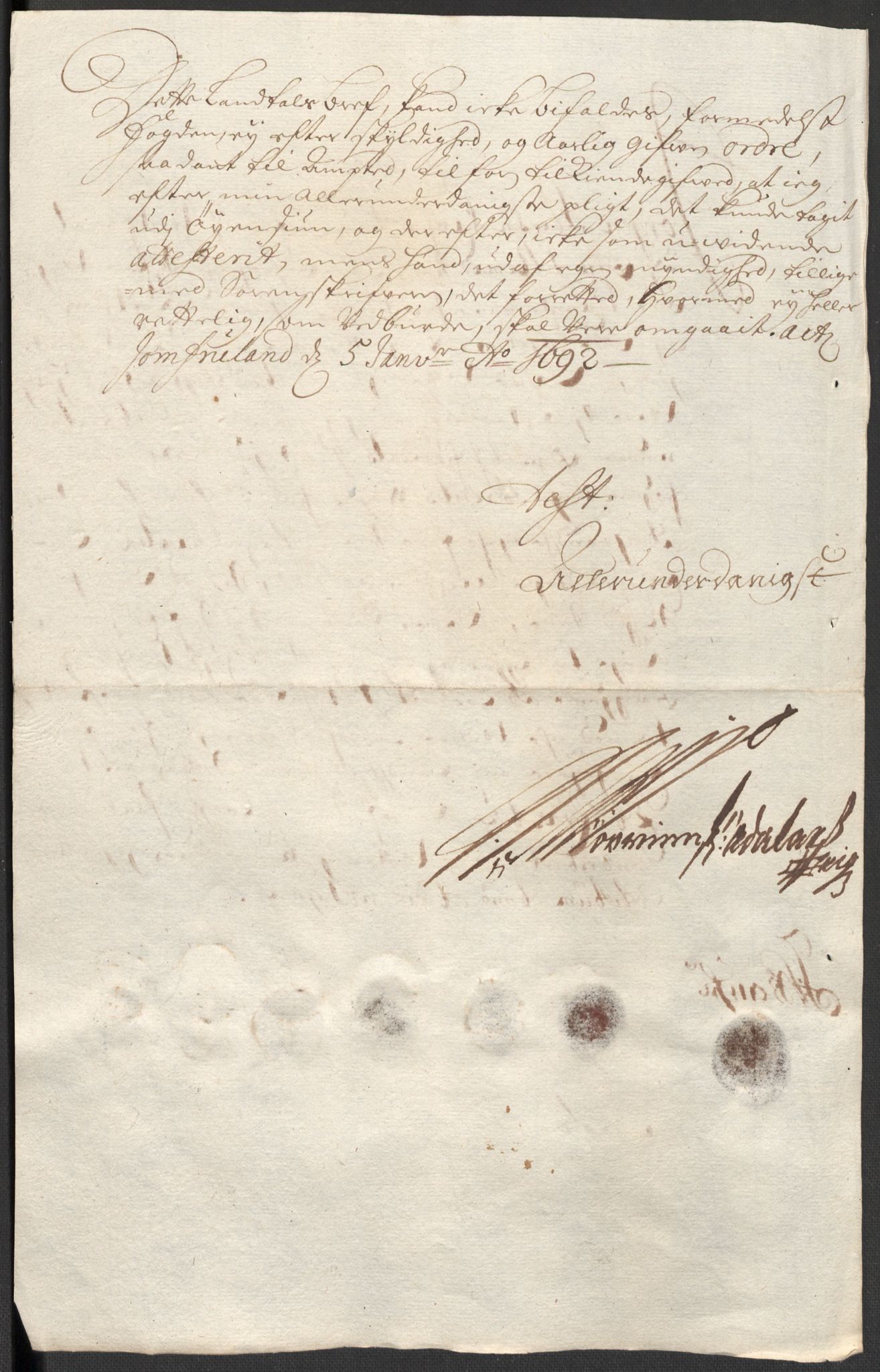 Rentekammeret inntil 1814, Reviderte regnskaper, Fogderegnskap, AV/RA-EA-4092/R35/L2089: Fogderegnskap Øvre og Nedre Telemark, 1690-1692, p. 170