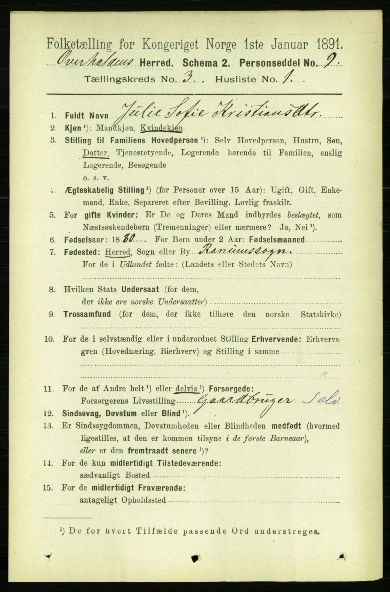 RA, 1891 census for 1744 Overhalla, 1891, p. 757