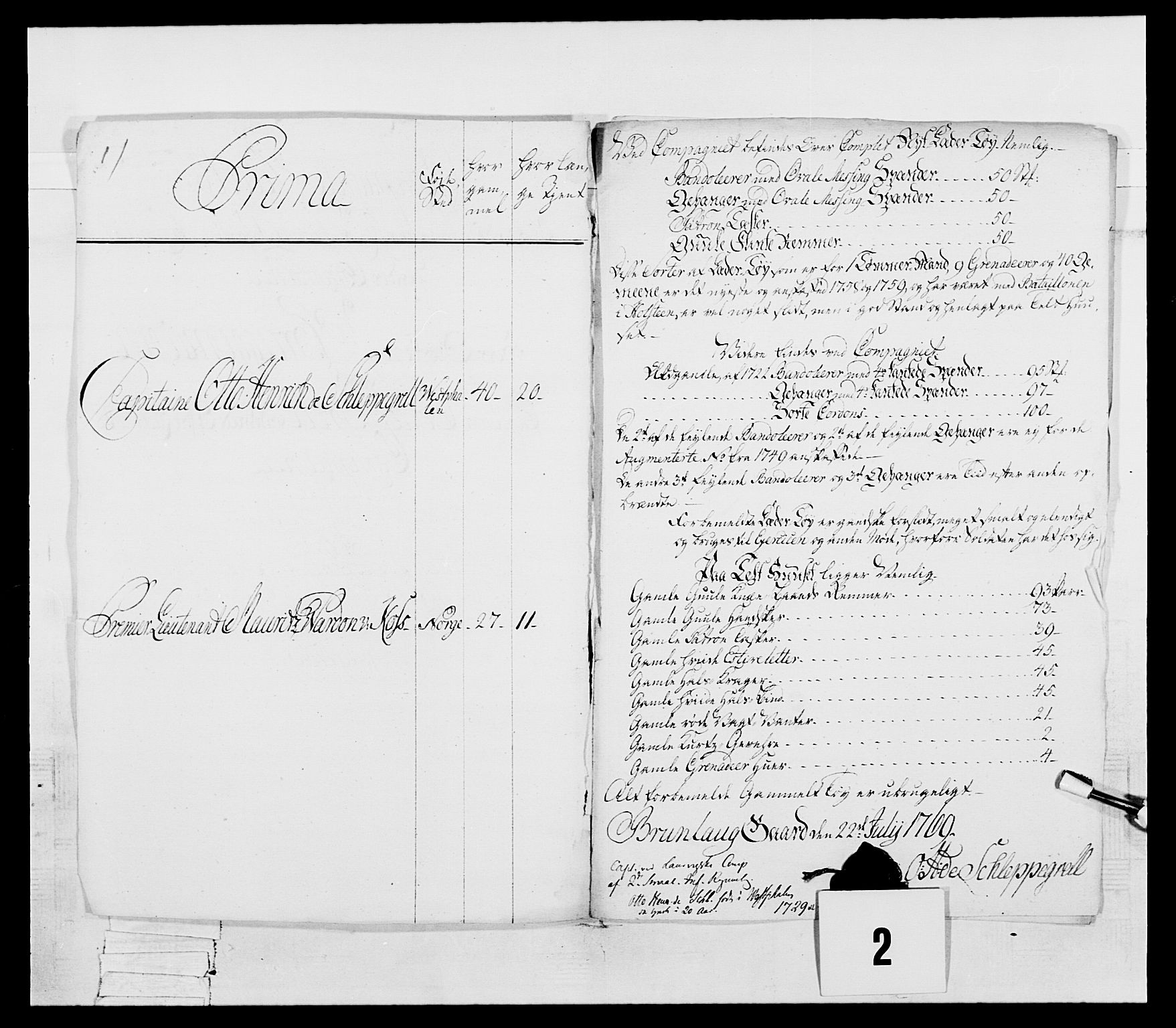 Generalitets- og kommissariatskollegiet, Det kongelige norske kommissariatskollegium, AV/RA-EA-5420/E/Eh/L0054: 2. Smålenske nasjonale infanteriregiment, 1769-1776, p. 11