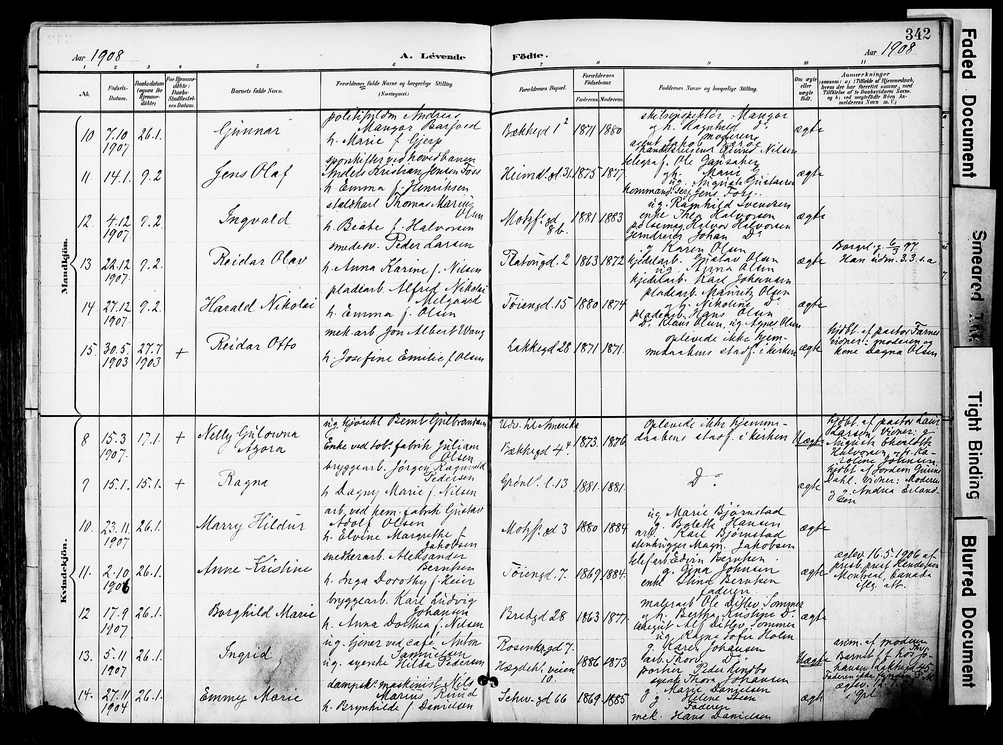 Grønland prestekontor Kirkebøker, SAO/A-10848/F/Fa/L0014: Parish register (official) no. 14, 1900-1911, p. 342