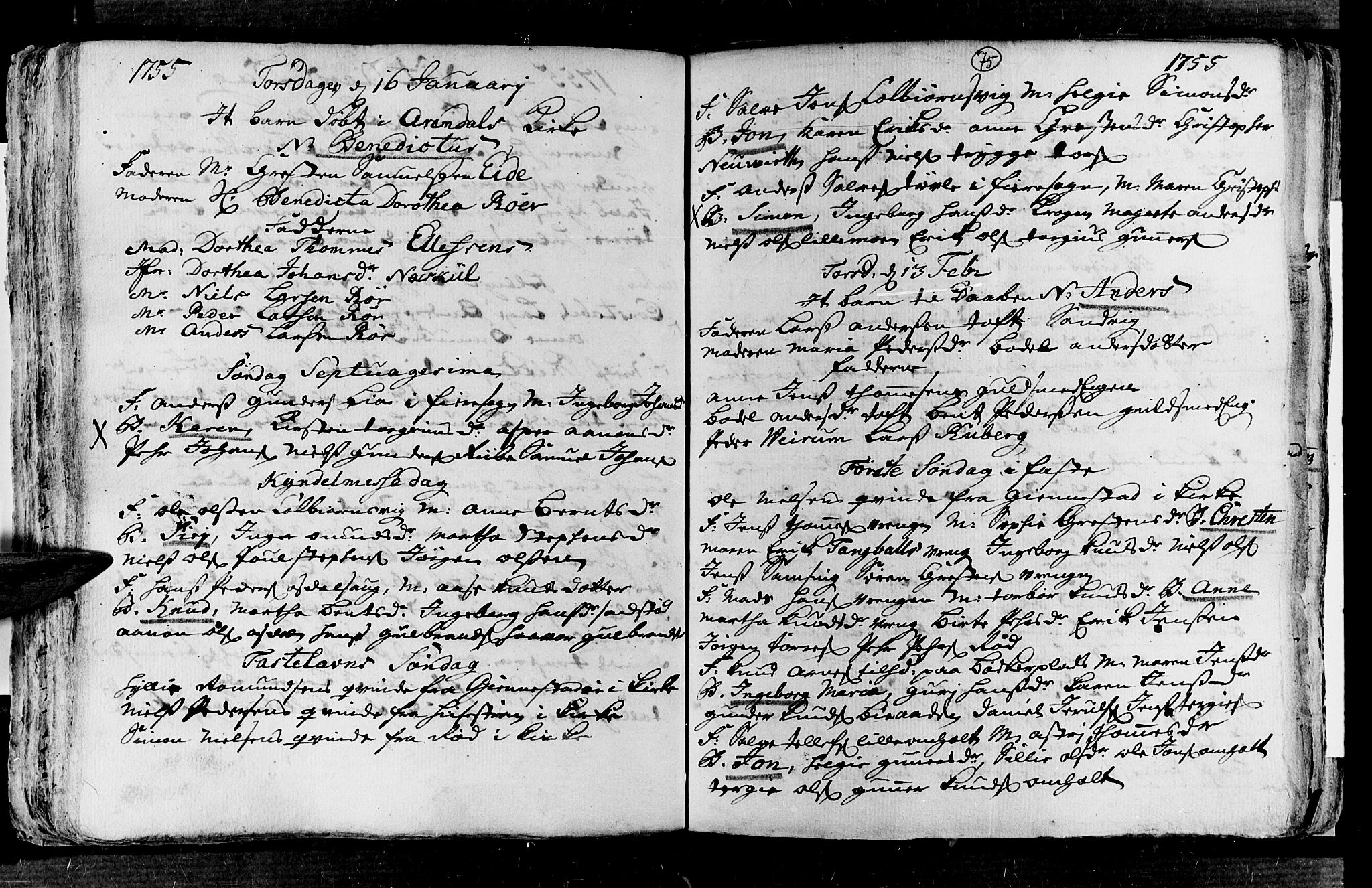 Øyestad sokneprestkontor, AV/SAK-1111-0049/F/Fa/L0005: Parish register (official) no. A 5, 1751-1757, p. 75