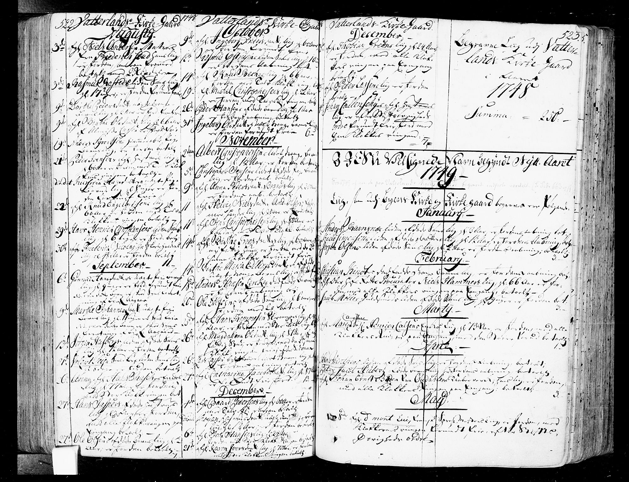 Oslo domkirke Kirkebøker, SAO/A-10752/F/Fa/L0004: Parish register (official) no. 4, 1743-1786, p. 522-523
