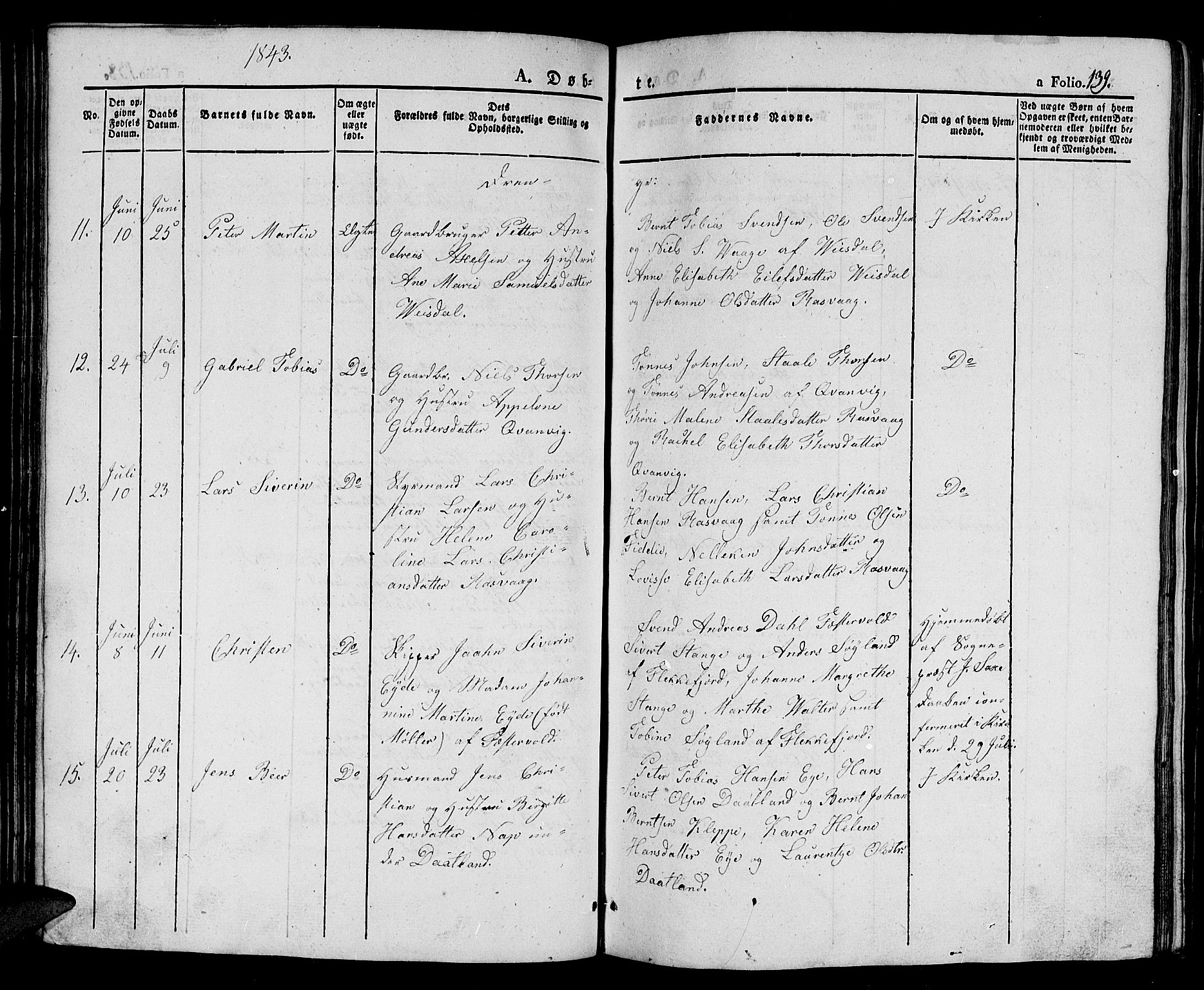 Flekkefjord sokneprestkontor, AV/SAK-1111-0012/F/Fb/Fbb/L0002: Parish register (copy) no. B 2a, 1831-1866, p. 139