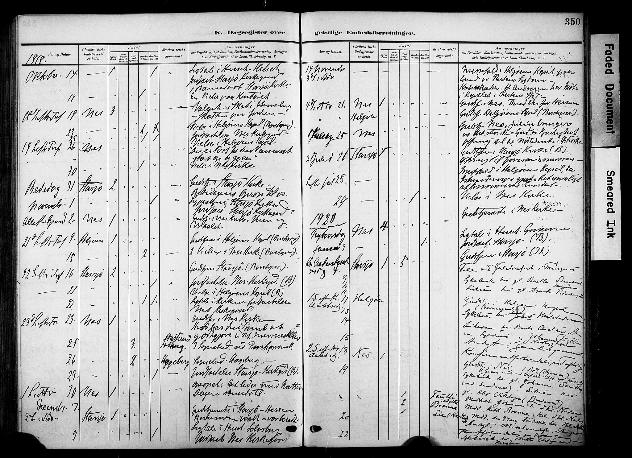 Nes prestekontor, Hedmark, AV/SAH-PREST-020/K/Ka/L0014: Parish register (official) no. 14, 1906-1929, p. 350