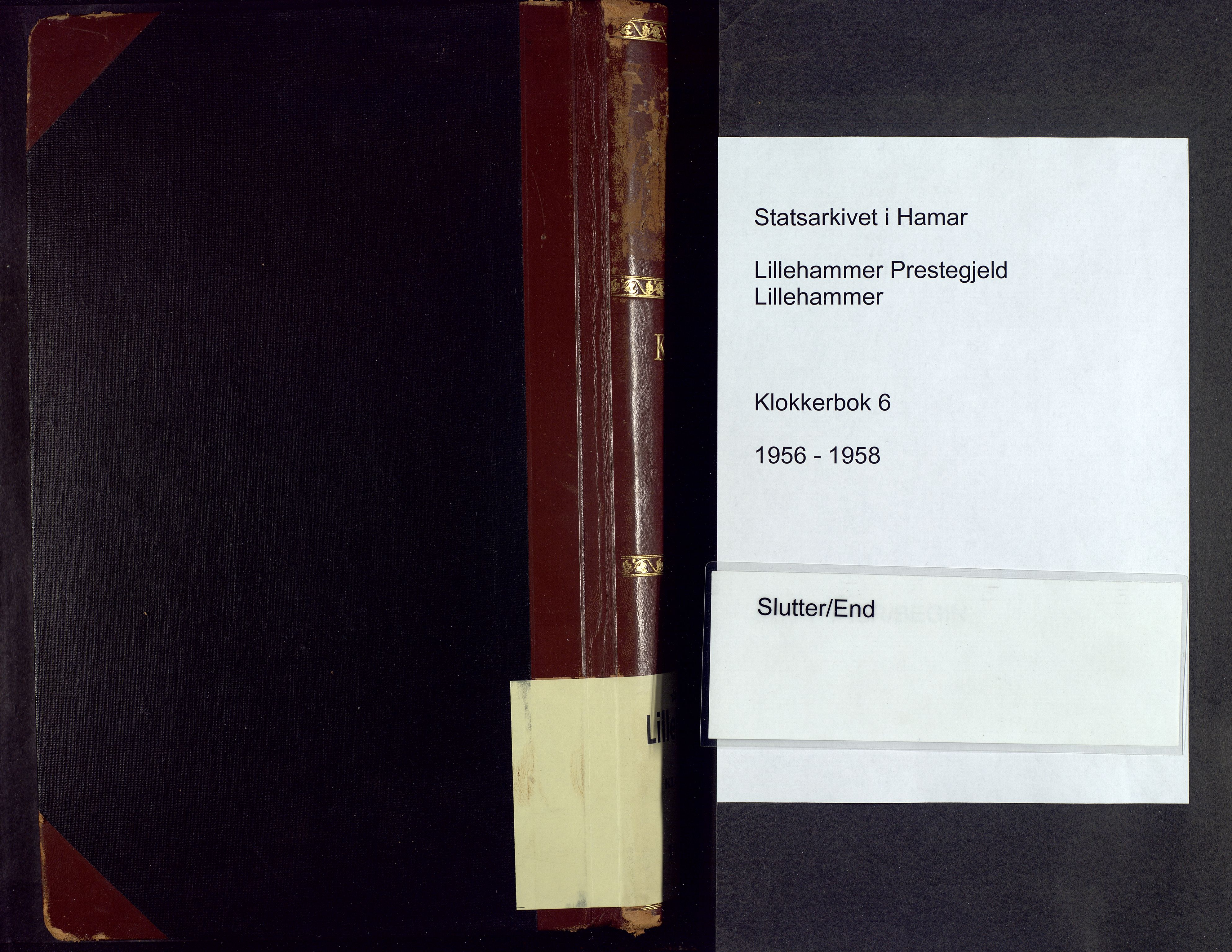 Lillehammer prestekontor, SAH/PREST-088/H/Ha/Hab/L0006: Parish register (copy) no. 6, 1956-1958