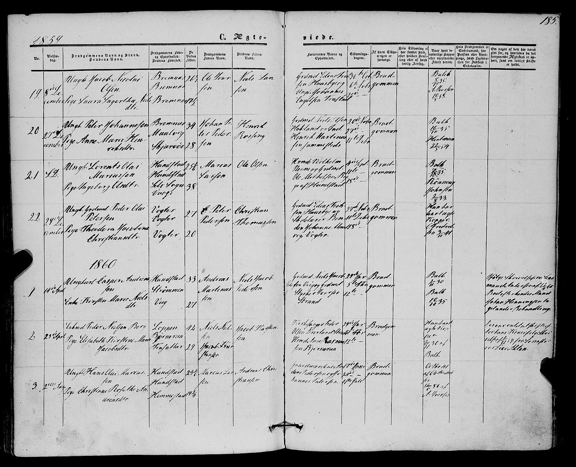 Kvæfjord sokneprestkontor, SATØ/S-1323/G/Ga/Gaa/L0004kirke: Parish register (official) no. 4, 1857-1877, p. 185