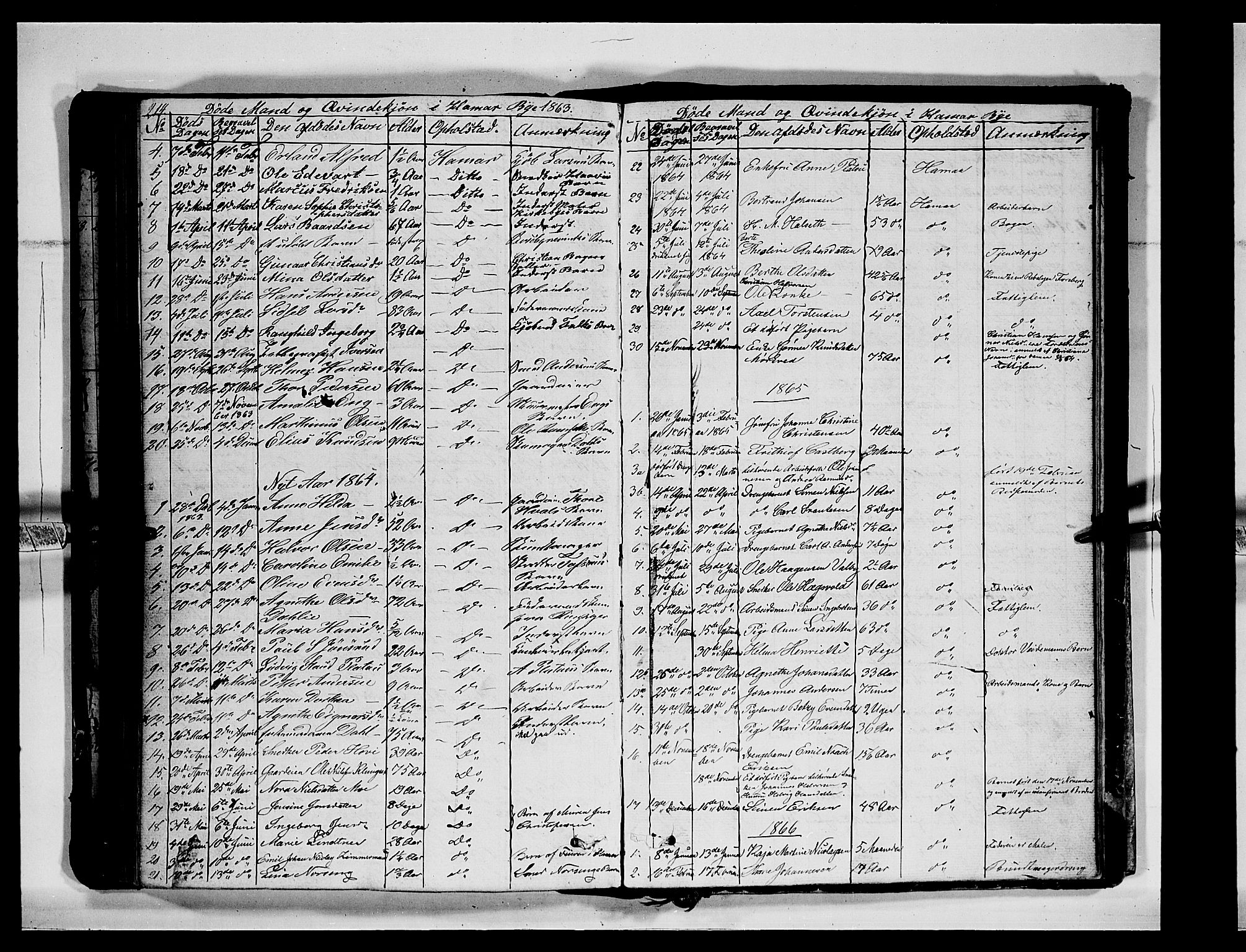 Vang prestekontor, Hedmark, SAH/PREST-008/H/Ha/Hab/L0011: Parish register (copy) no. 11, 1855-1878, p. 214