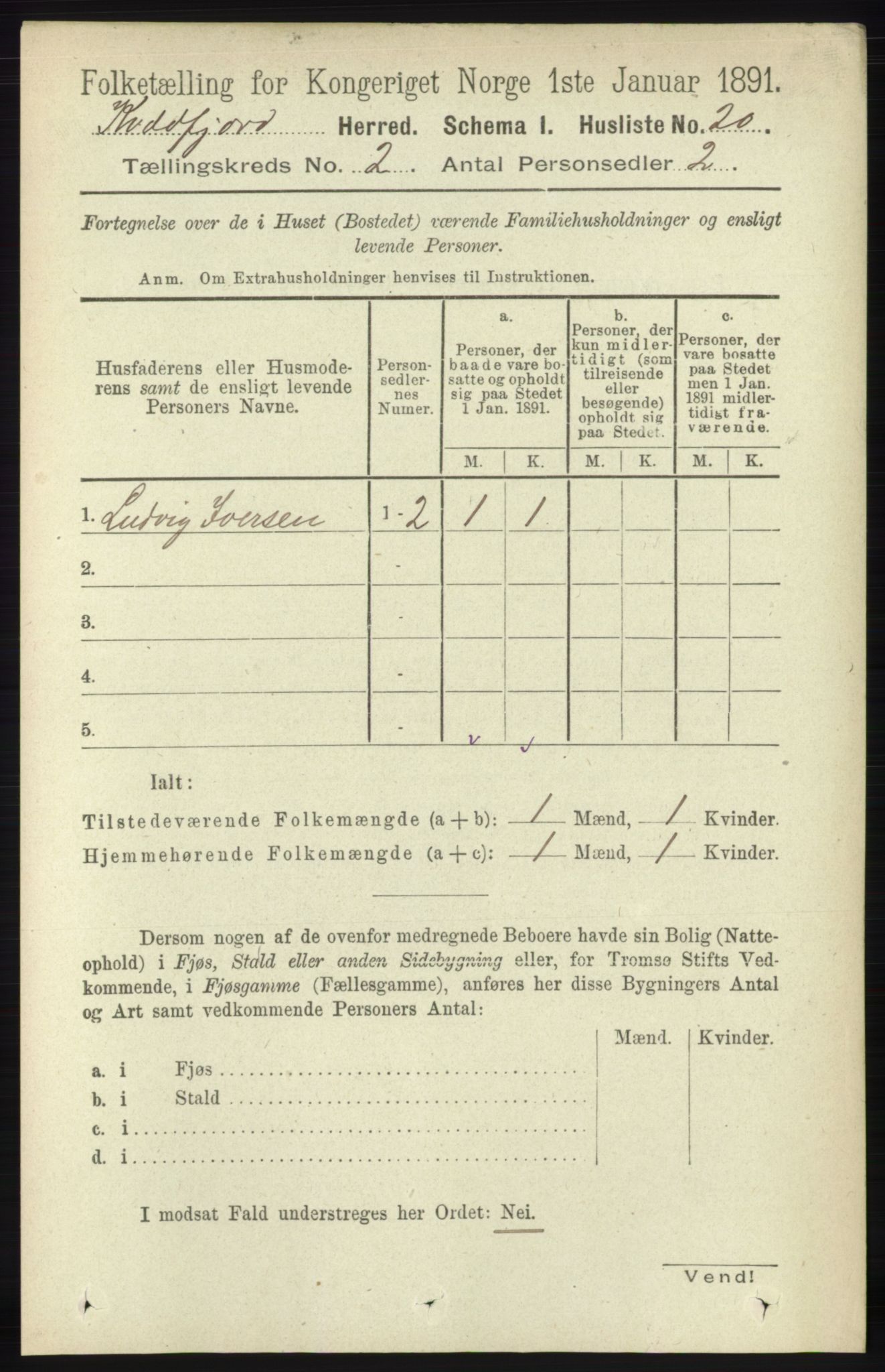 RA, 1891 census for 1911 Kvæfjord, 1891, p. 647