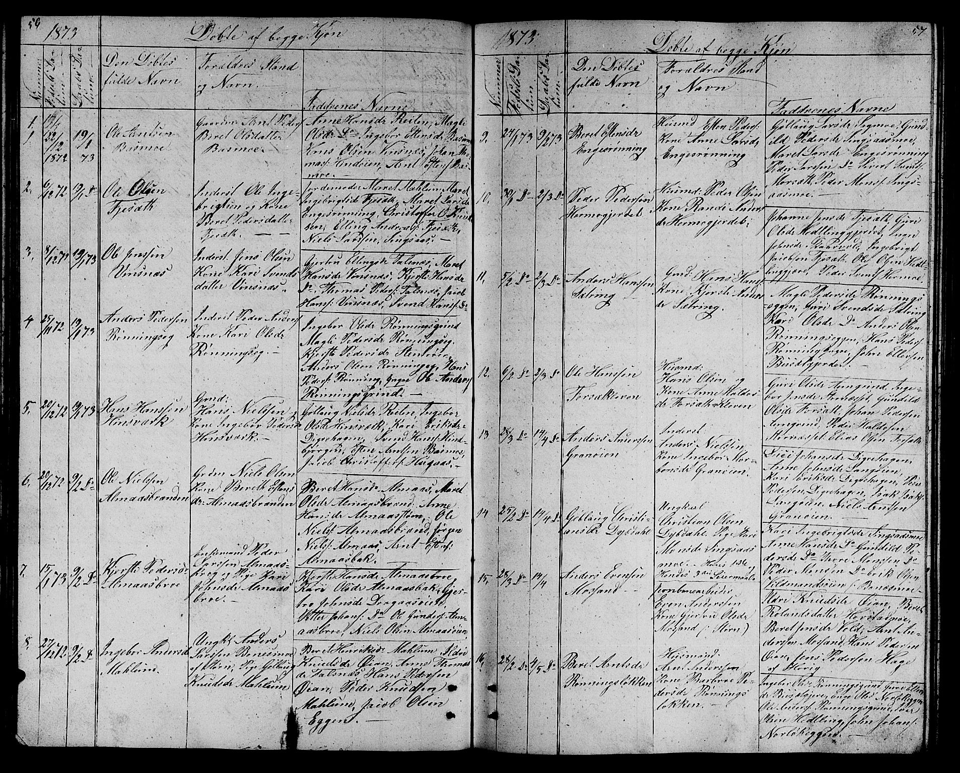 Ministerialprotokoller, klokkerbøker og fødselsregistre - Sør-Trøndelag, SAT/A-1456/688/L1027: Parish register (copy) no. 688C02, 1861-1889, p. 56-57