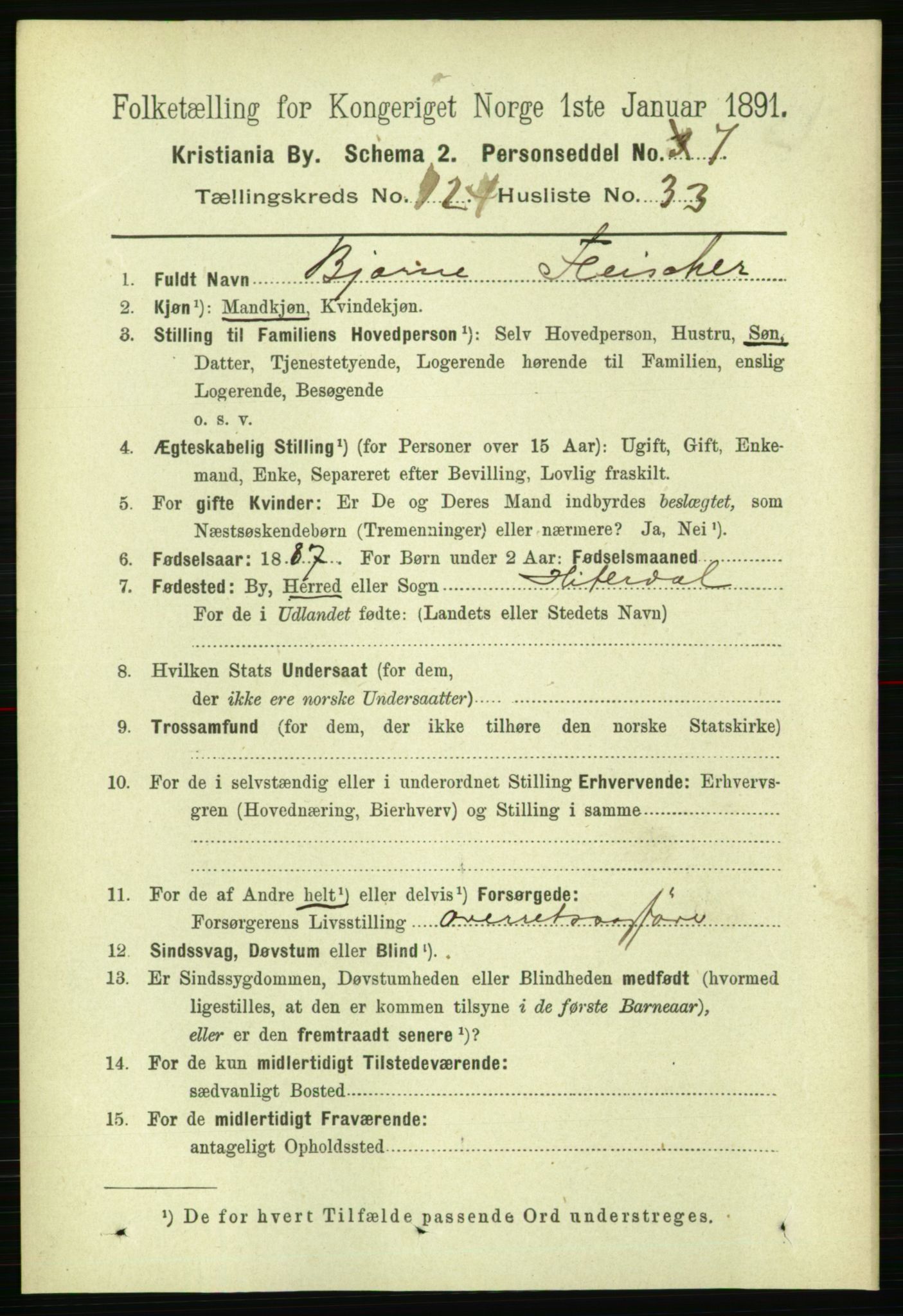 RA, 1891 census for 0301 Kristiania, 1891, p. 66117