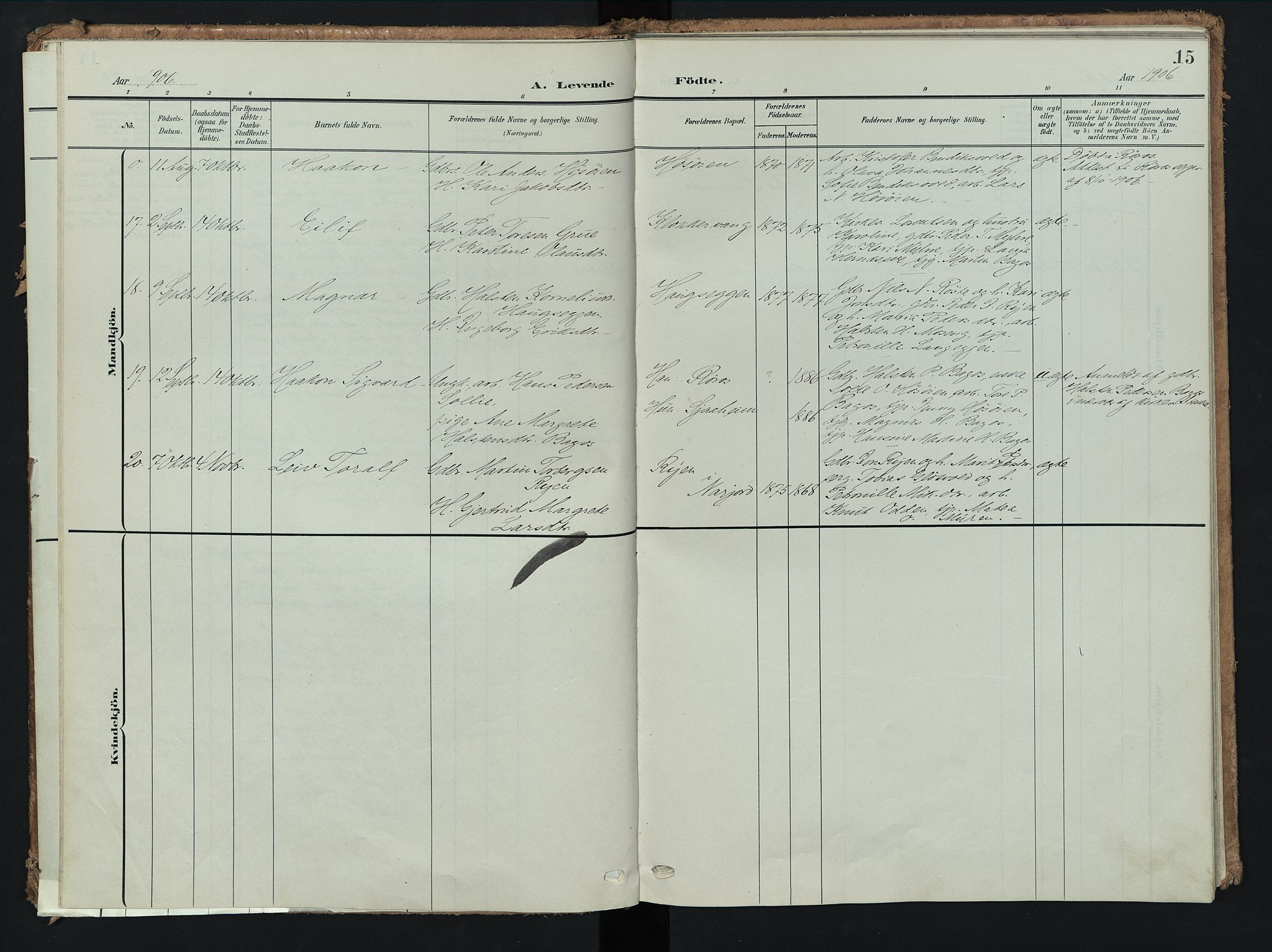 Tolga prestekontor, AV/SAH-PREST-062/K/L0009: Parish register (official) no. 9, 1903-1928, p. 15