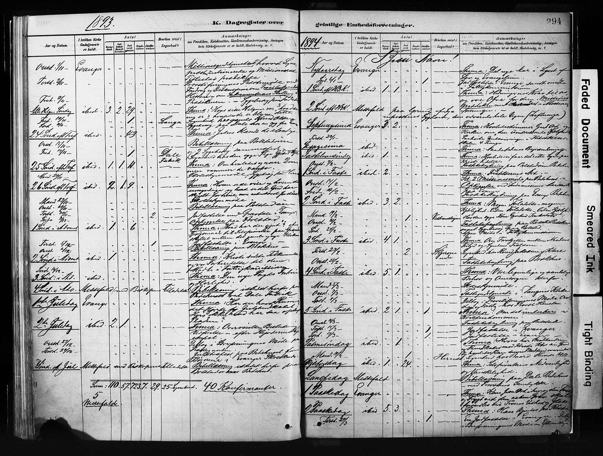 Evanger sokneprestembete, AV/SAB-A-99924: Parish register (official) no. A 1, 1877-1899, p. 294