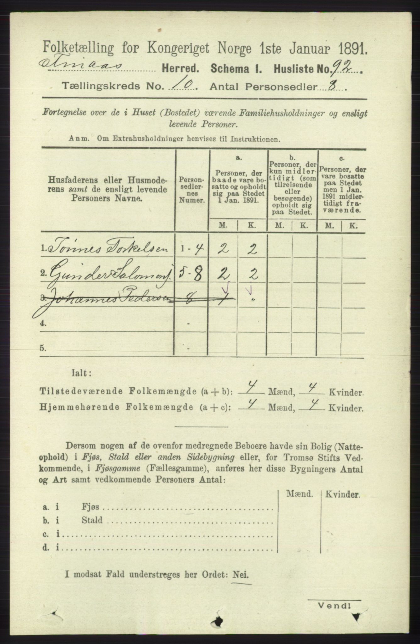 RA, 1891 census for 1218 Finnås, 1891, p. 4513