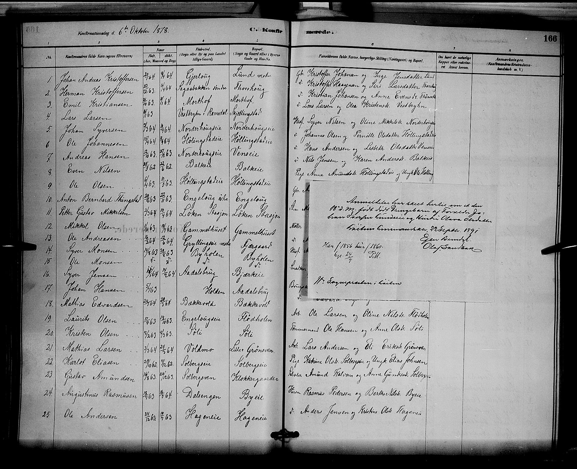 Løten prestekontor, SAH/PREST-022/L/La/L0005: Parish register (copy) no. 5, 1878-1891