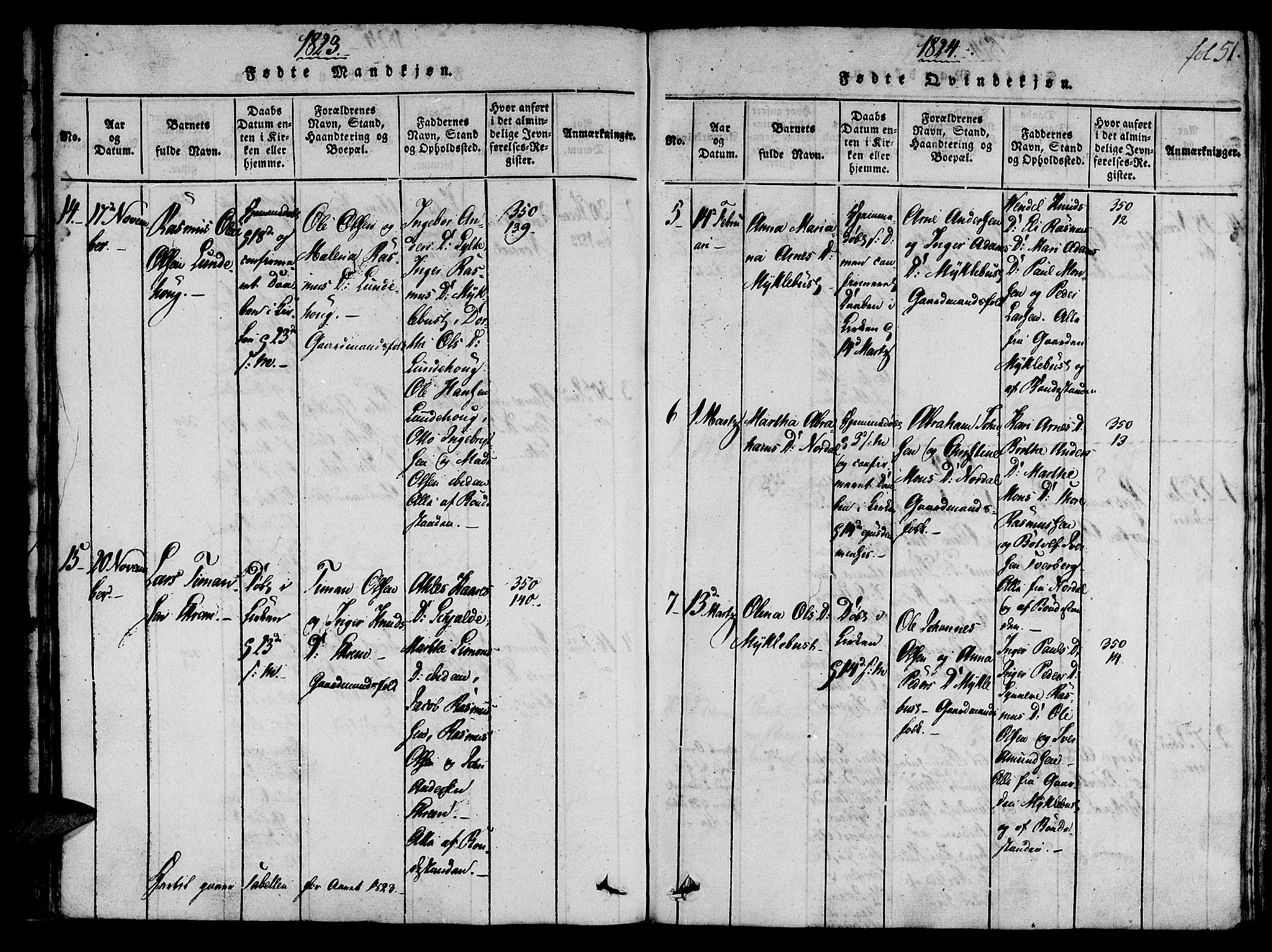 Ministerialprotokoller, klokkerbøker og fødselsregistre - Møre og Romsdal, AV/SAT-A-1454/501/L0004: Parish register (official) no. 501A04, 1816-1831, p. 51