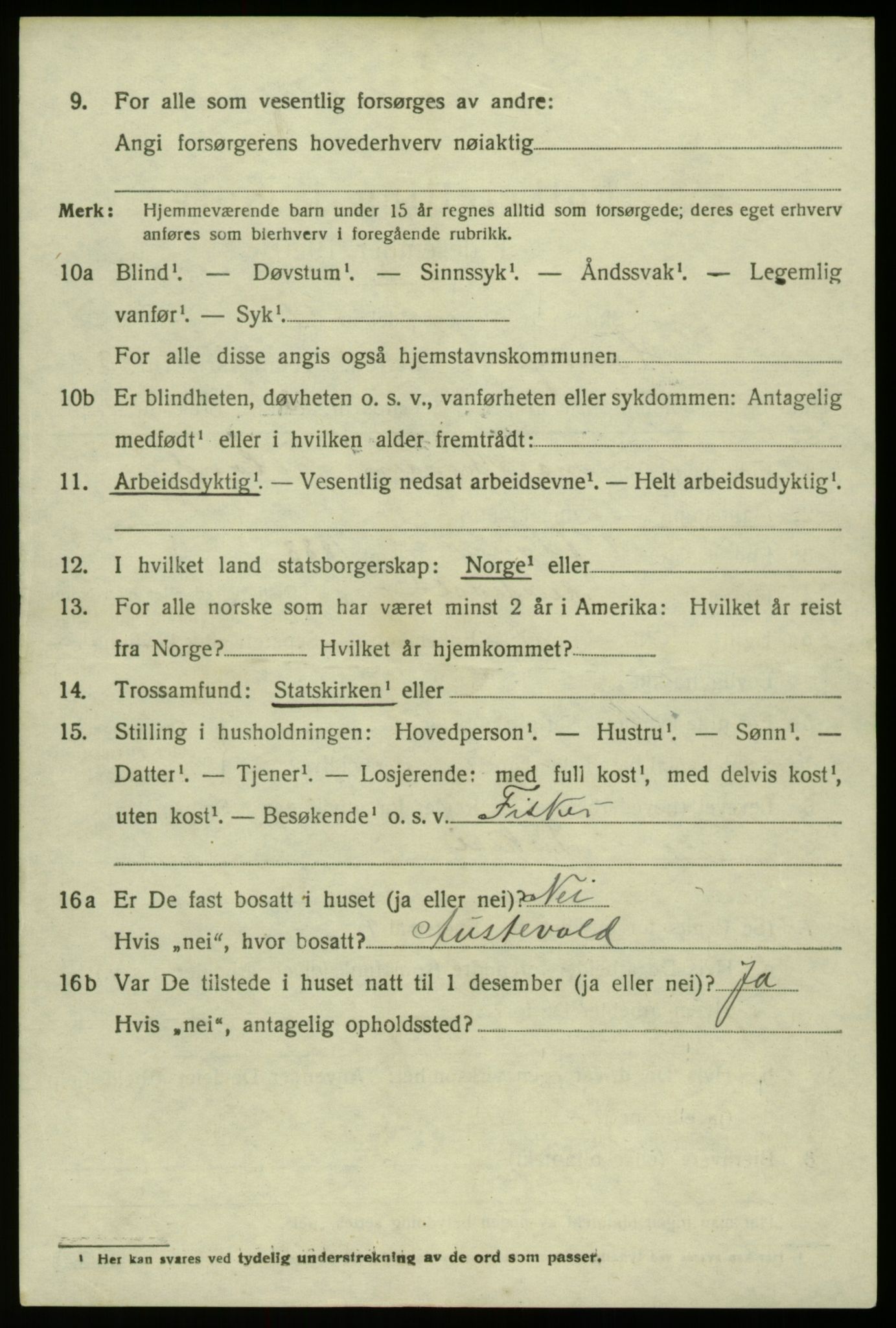 SAB, 1920 census for Hosanger, 1920, p. 1900