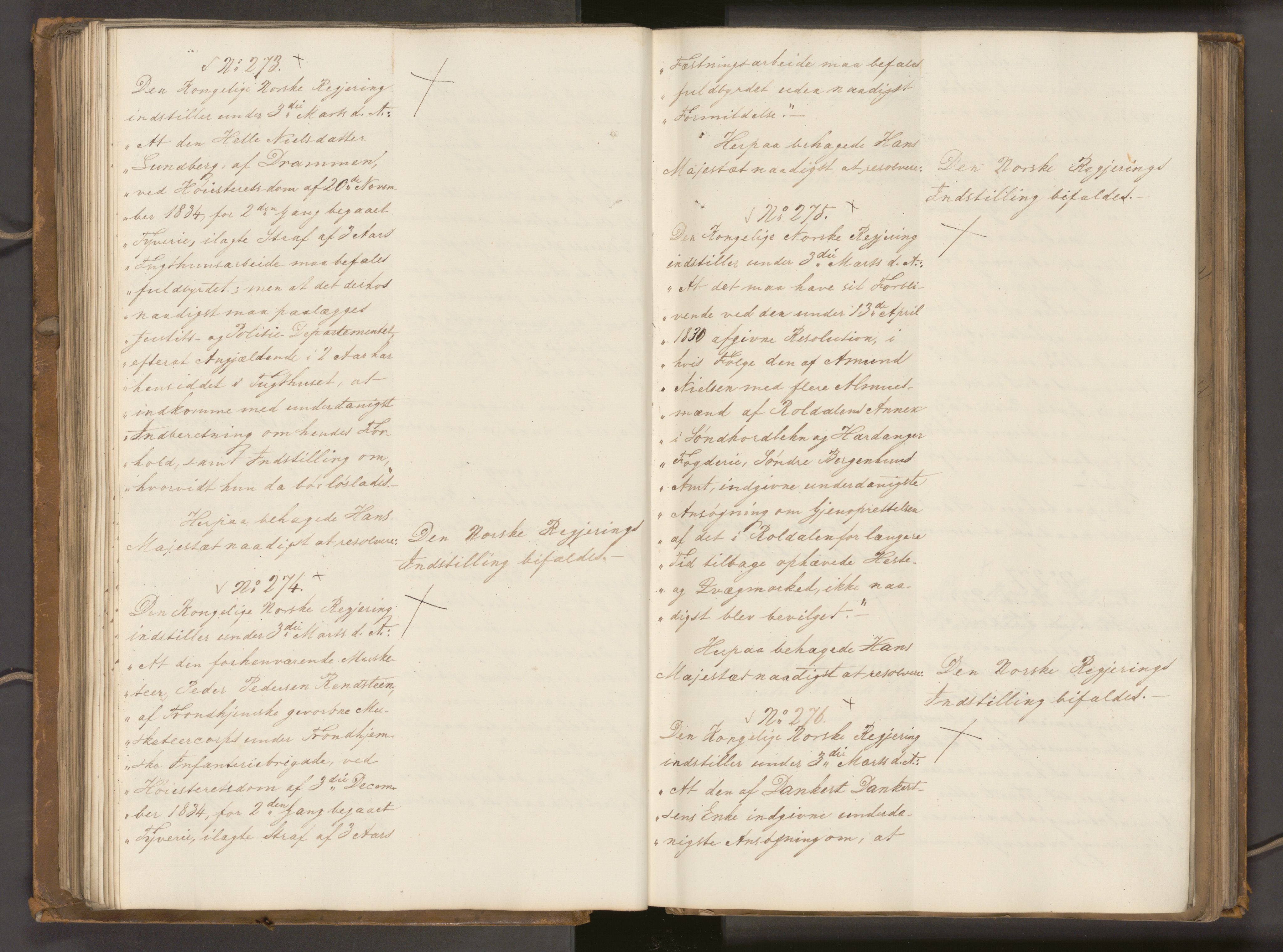 Statsrådssekretariatet, AV/RA-S-1001/A/Ab/L0040: Kgl. res. nr. 1-568, 1. halvår, 1835