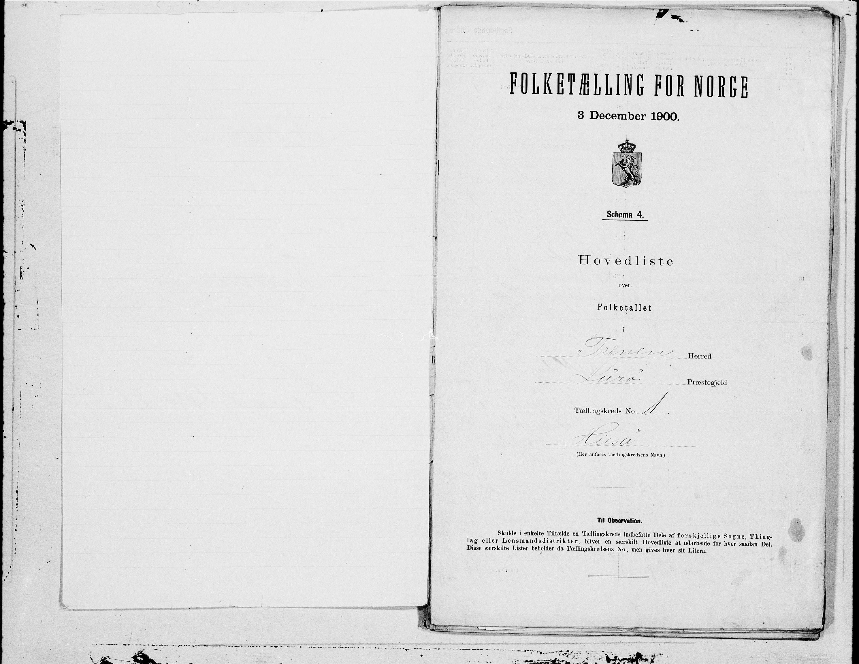 SAT, 1900 census for Træna, 1900, p. 2