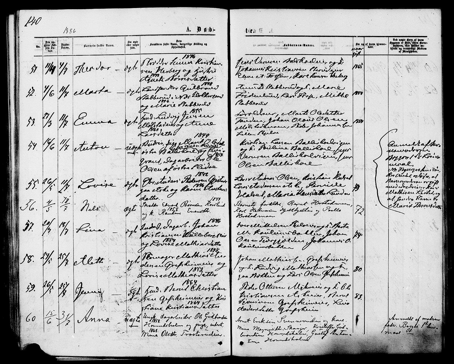 Nes prestekontor, Hedmark, AV/SAH-PREST-020/K/Ka/L0005: Parish register (official) no. 5, 1872-1886, p. 140