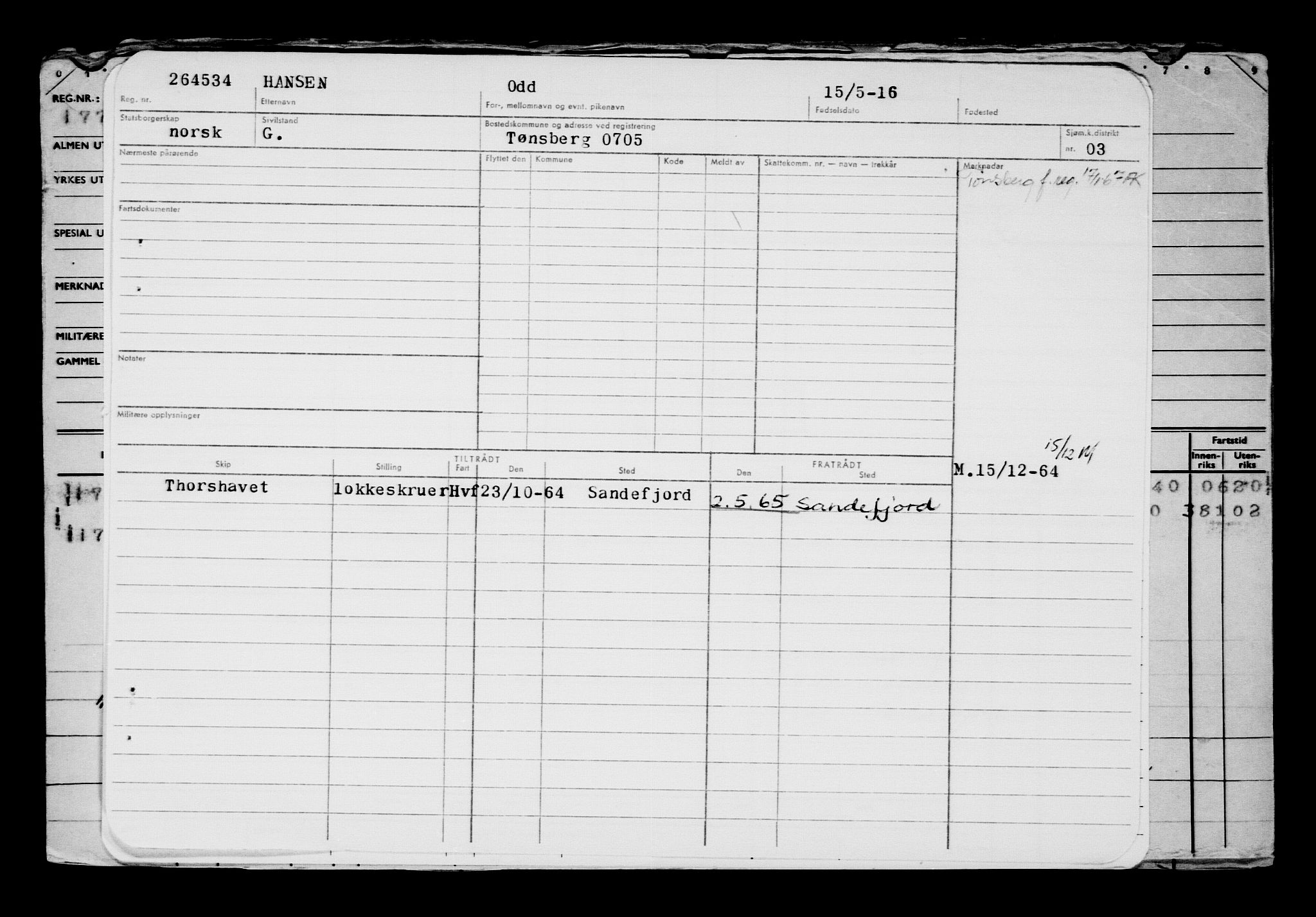 Direktoratet for sjømenn, AV/RA-S-3545/G/Gb/L0139: Hovedkort, 1916, p. 141