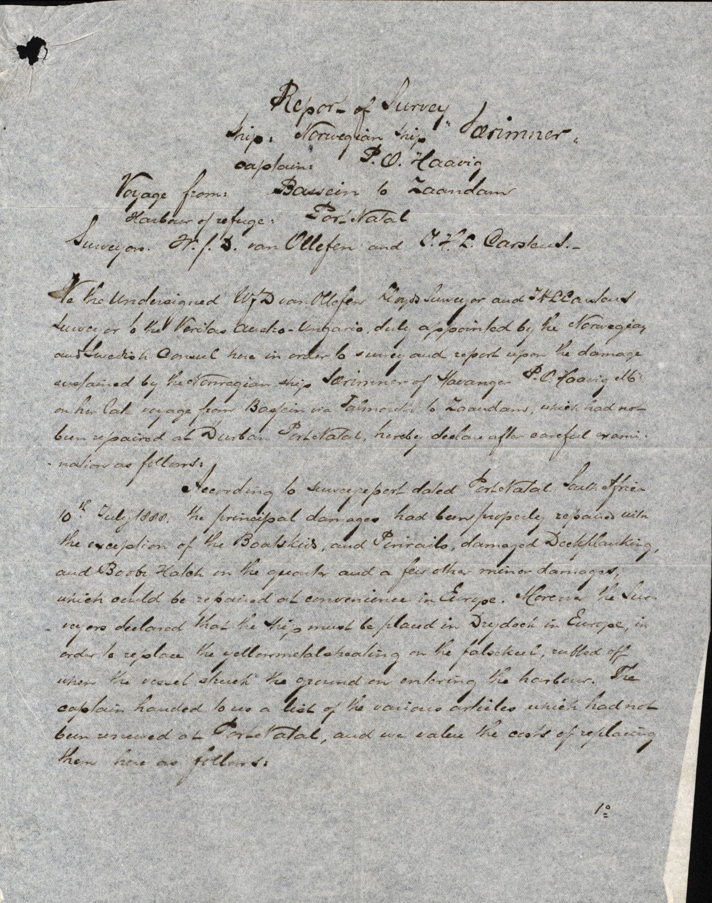 Pa 63 - Østlandske skibsassuranceforening, VEMU/A-1079/G/Ga/L0022/0009: Havaridokumenter / Svend Føyn, Sylvia, Særimner, Magna av Fredrikstad, 1888, p. 35