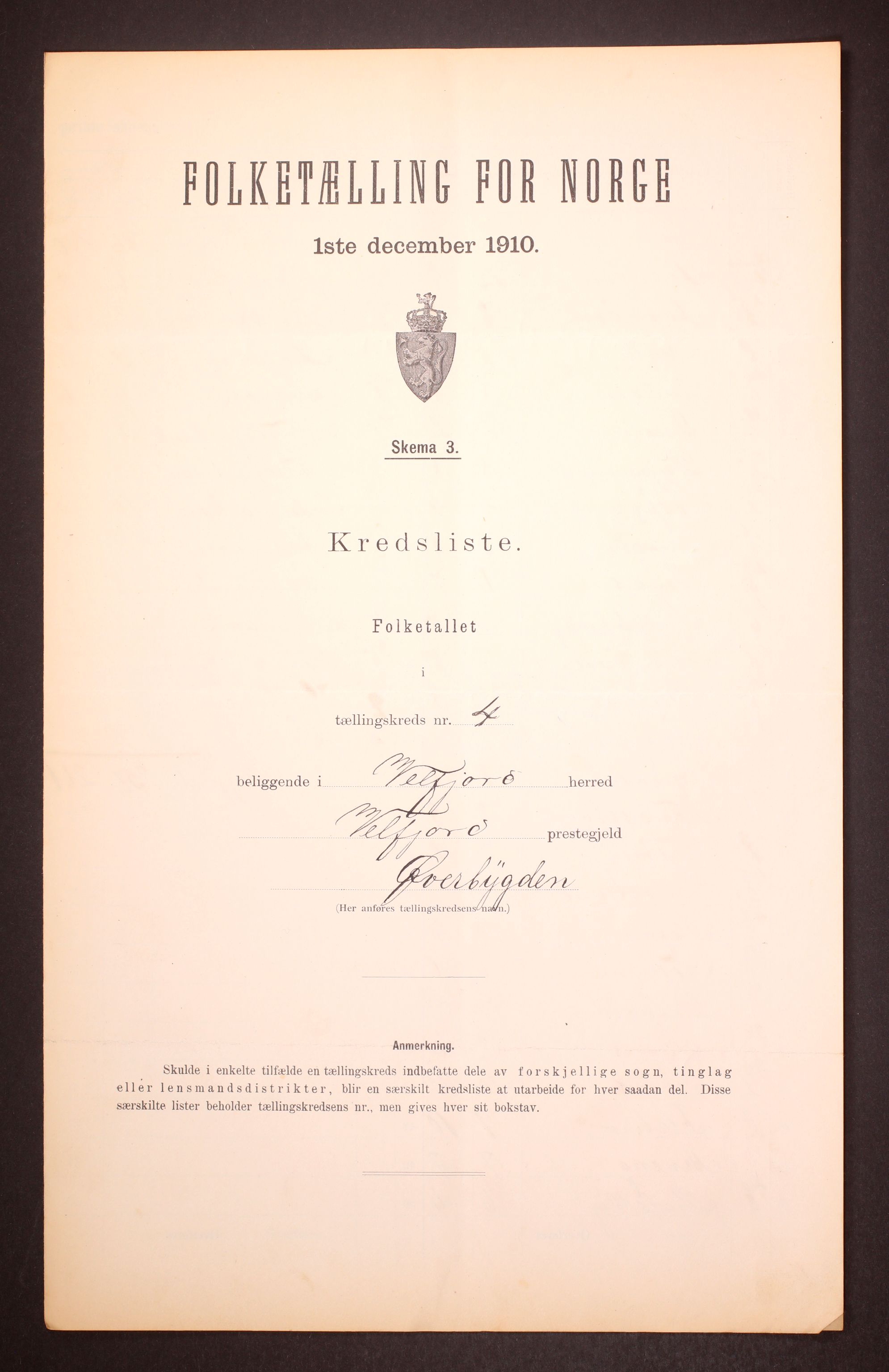 RA, 1910 census for Velfjord, 1910, p. 13