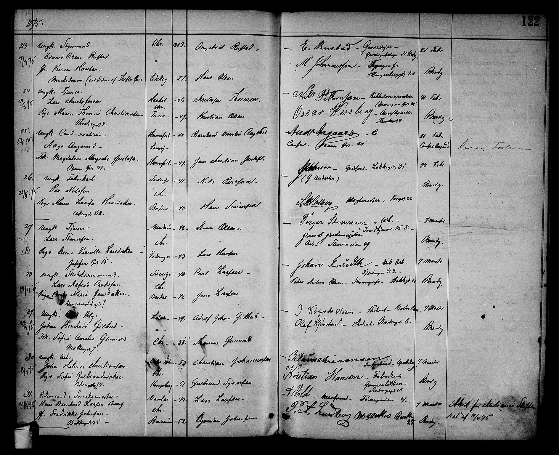 Trefoldighet prestekontor Kirkebøker, AV/SAO-A-10882/H/Ha/L0002: Banns register no. 2, 1870-1878, p. 122