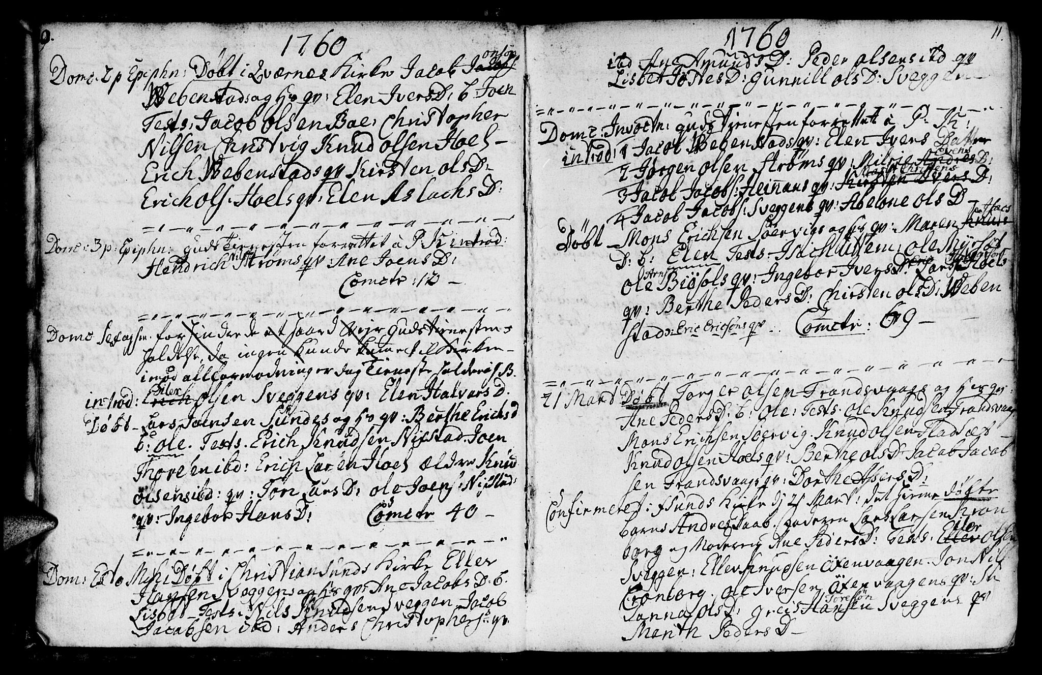 Ministerialprotokoller, klokkerbøker og fødselsregistre - Møre og Romsdal, AV/SAT-A-1454/569/L0816: Parish register (official) no. 569A02, 1759-1805, p. 10-11