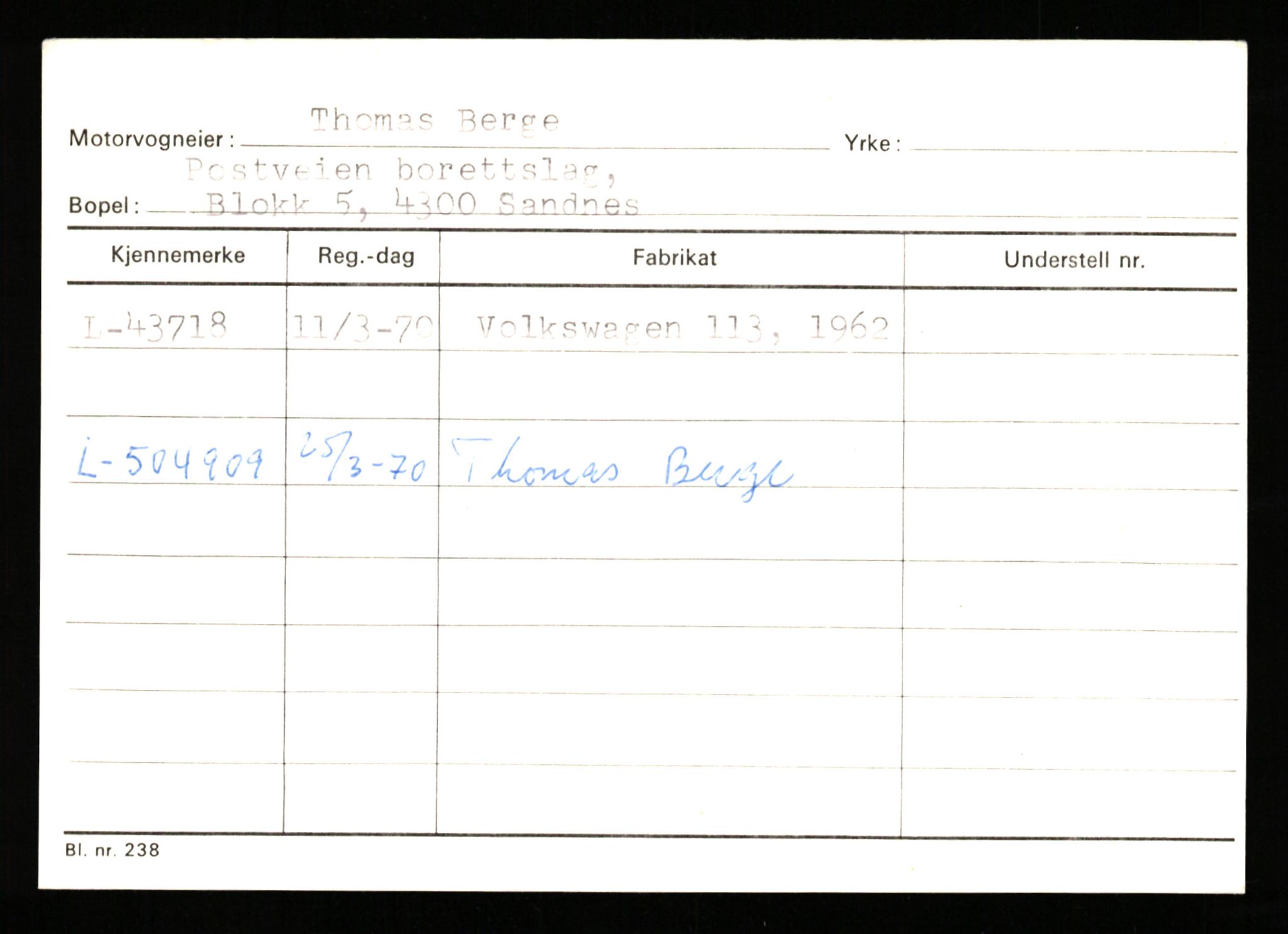 Stavanger trafikkstasjon, AV/SAST-A-101942/0/G/L0006: Registreringsnummer: 34250 - 49007, 1930-1971, p. 2494