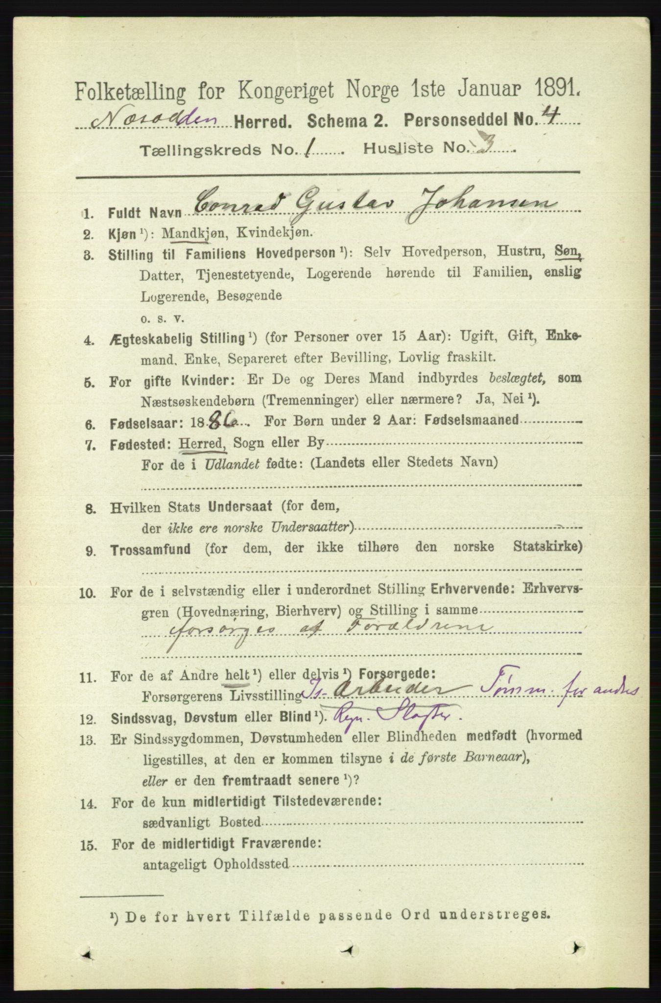 RA, 1891 census for 0216 Nesodden, 1891, p. 105