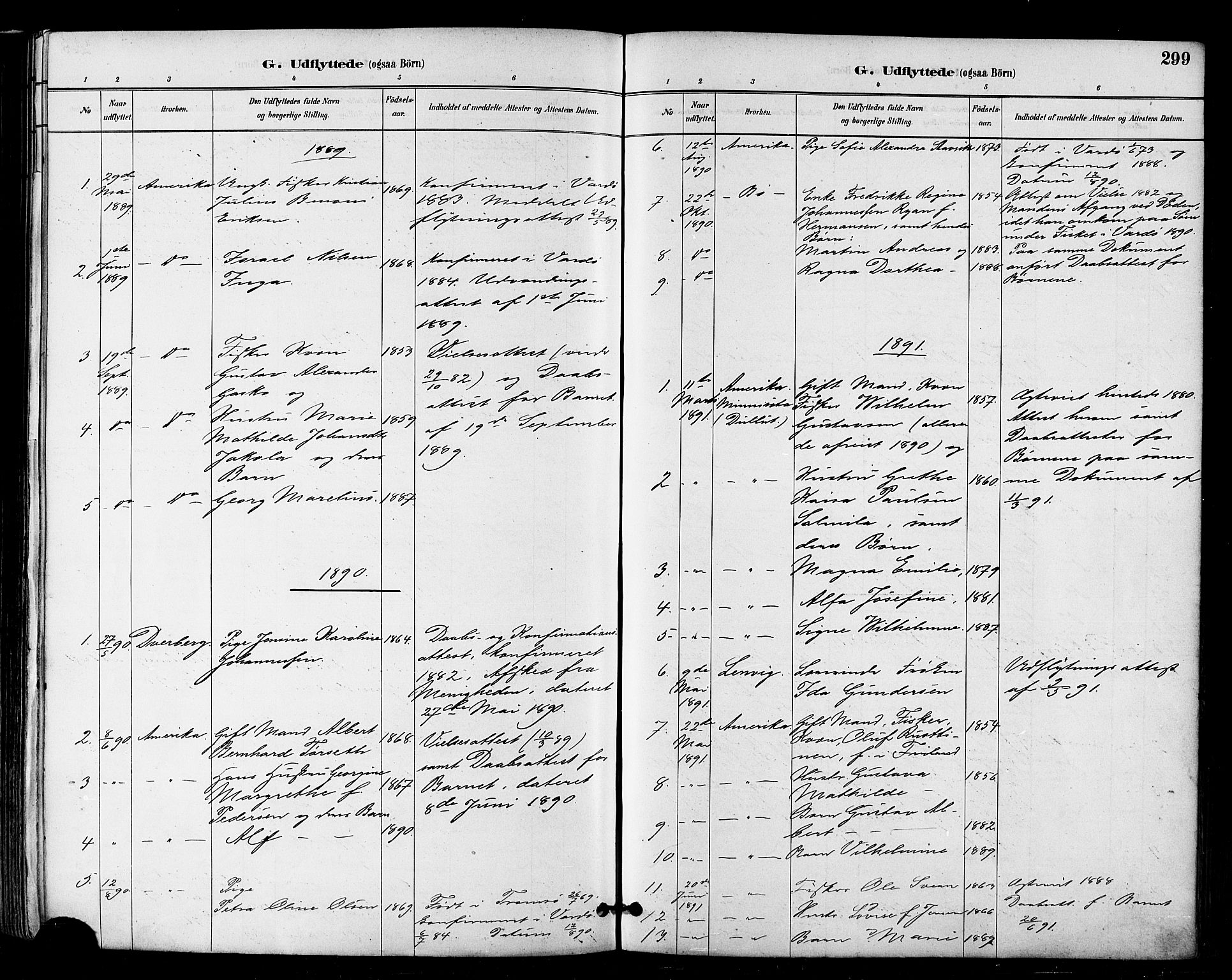 Vardø sokneprestkontor, SATØ/S-1332/H/Ha/L0007kirke: Parish register (official) no. 7, 1886-1897, p. 299