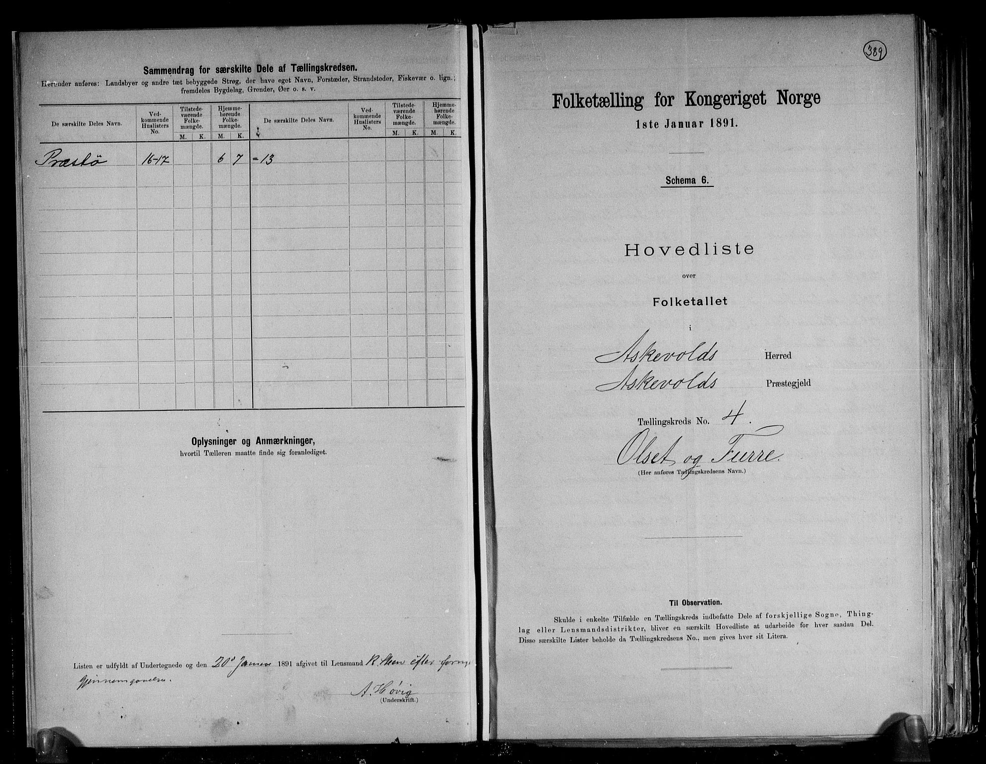 RA, 1891 census for 1428 Askvoll, 1891, p. 11