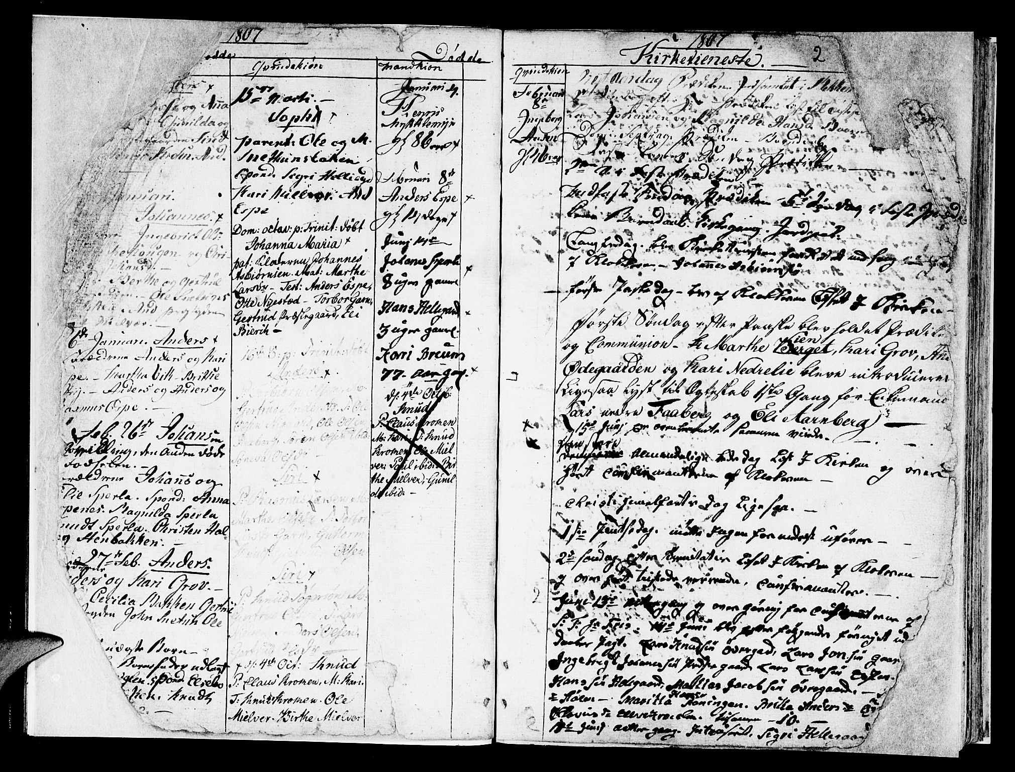 Jostedal sokneprestembete, AV/SAB-A-80601/H/Haa/Haaa/L0003: Parish register (official) no. A 3, 1807-1837, p. 2